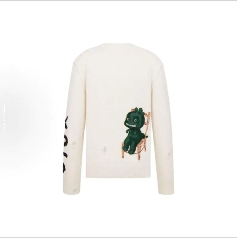 Dior Dior Men's White Wool Pullover Sweater 0089 Size US L / EU 52-54 / 3 - 1 Thumbnail