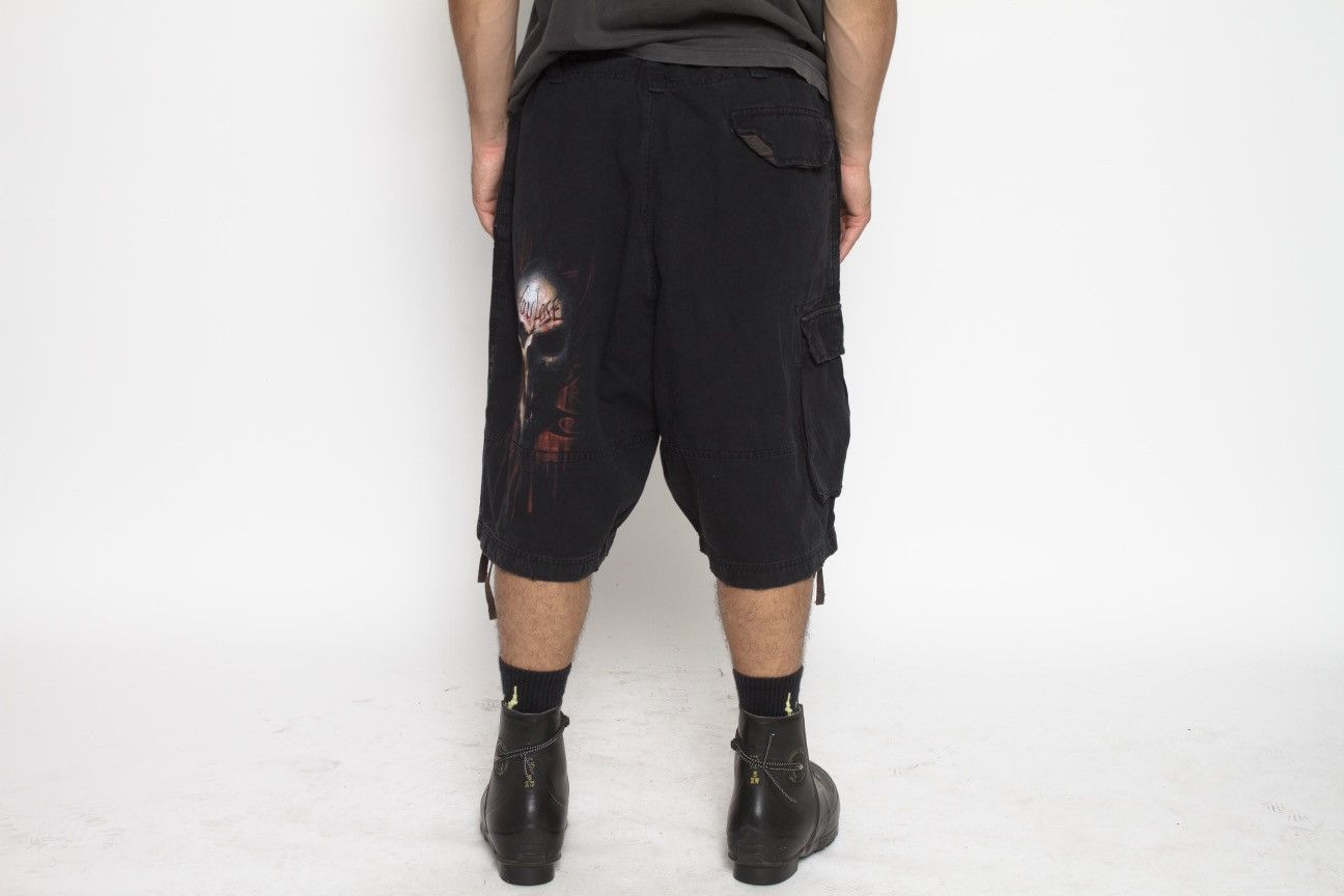 Vintage BLACK GRAPHIC GAME OVER CARGO SHORTS BY SPIRAL Size US 36 / EU 52 - 4 Thumbnail