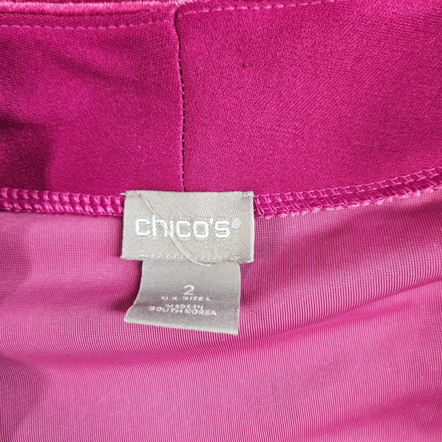 Vintage Chico's Womens Velvet Polished Tunic L Long Sleeve V-Neck Blouse Size Large Pink Size L / US 10 / IT 46 - 6 Thumbnail