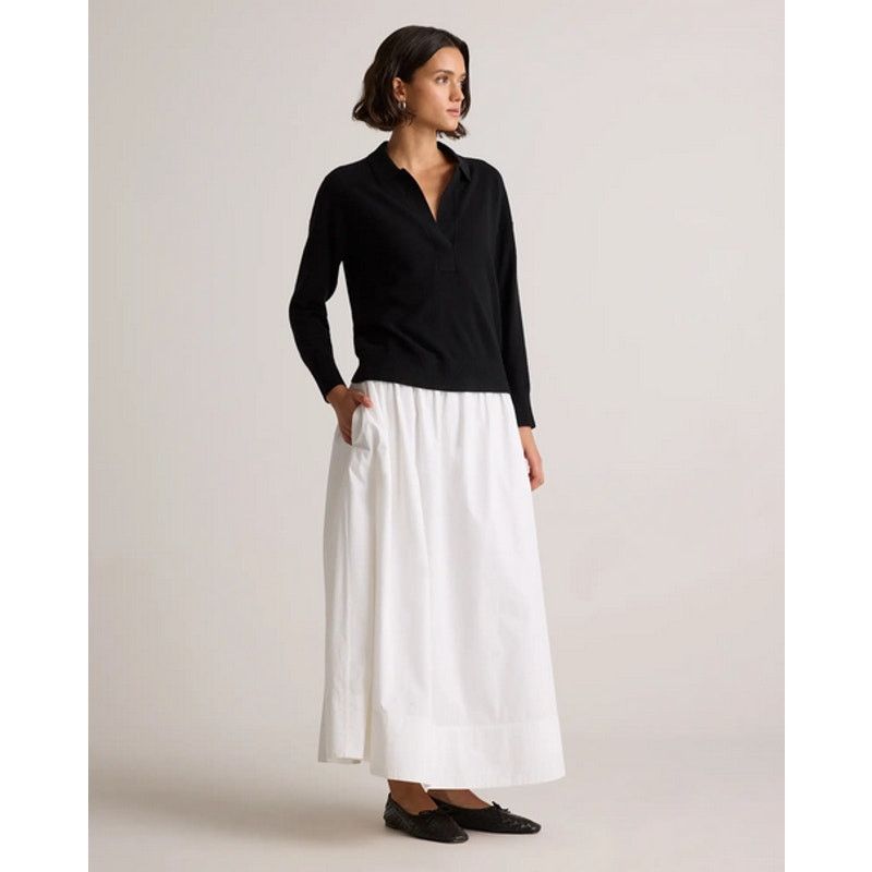 Quince Quince Women Cashmere Polo Sweater Black Sleeved Top XS NWT Size XS / US 0-2 / IT 36-38 - 6 Thumbnail