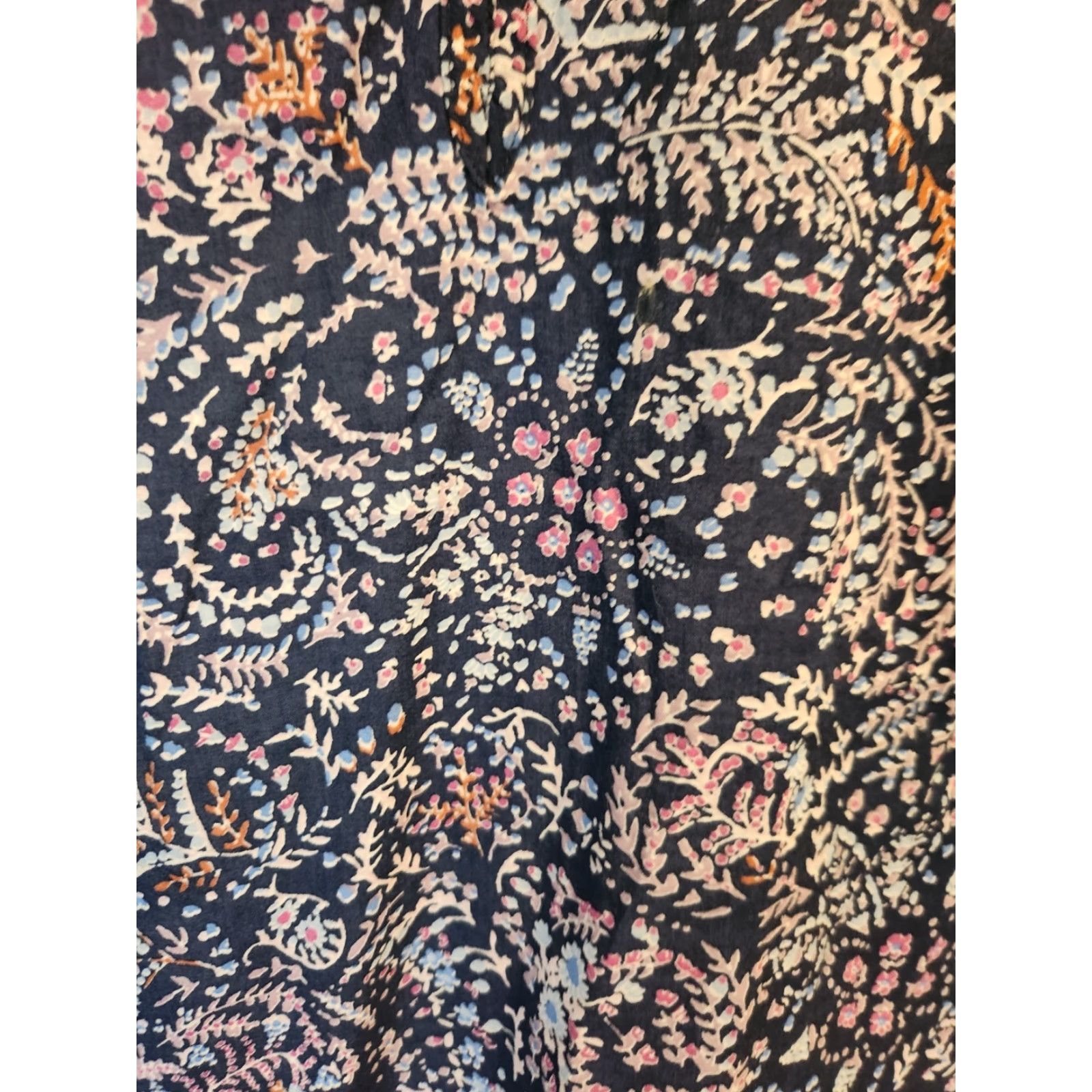 Vintage Sonoma Navy Blue Floral Pattern Smocked Long Sleeve Shirt 4X Womens Size XXL / US 16-18 / IT 52-54 - 3 Thumbnail
