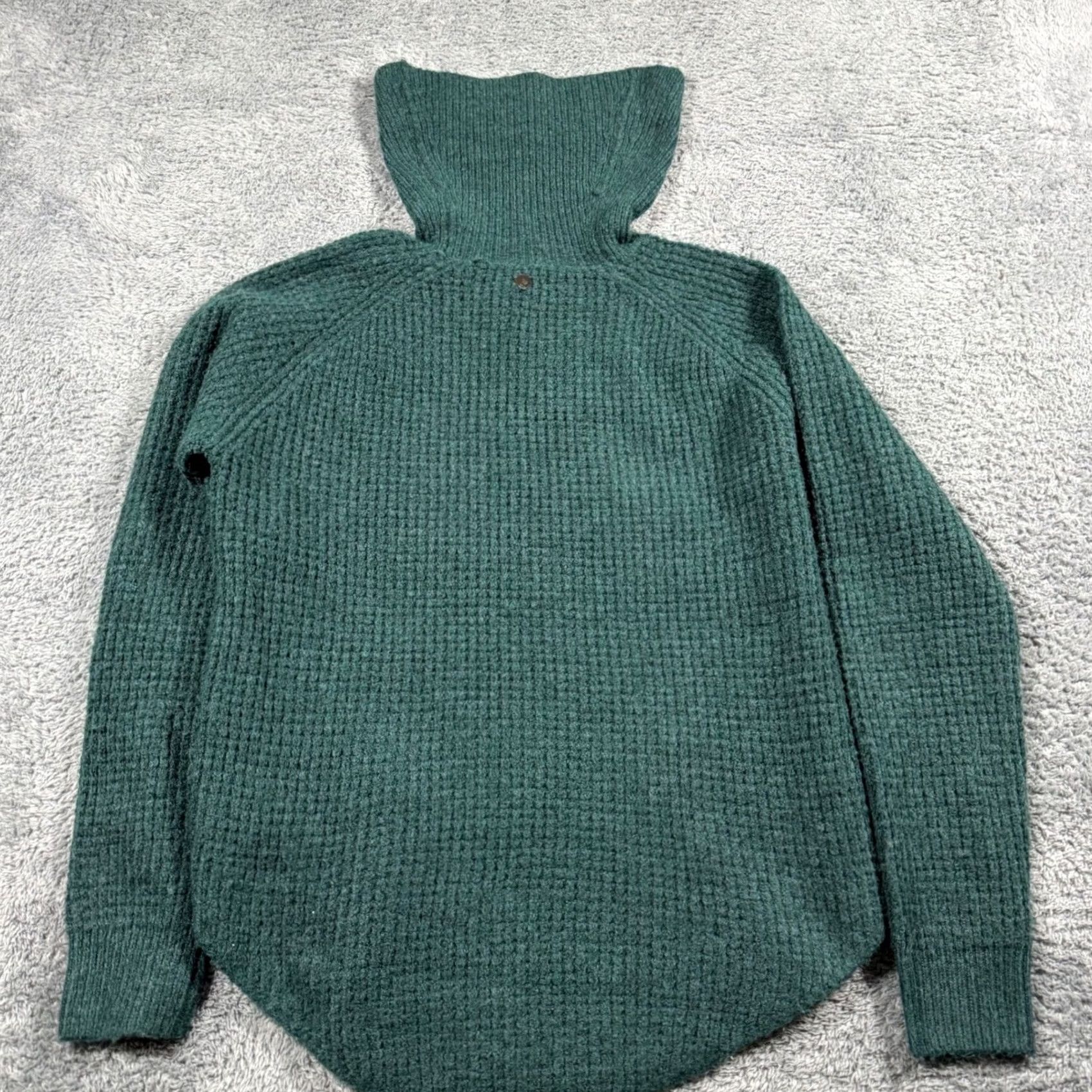 Vintage Kuhl Sweater Womens Size Medium Green Cowl Neck Heavy Knit Curved Hem Sienna Pullover Size M / US 6-8 / IT 42-44 - 5 Thumbnail
