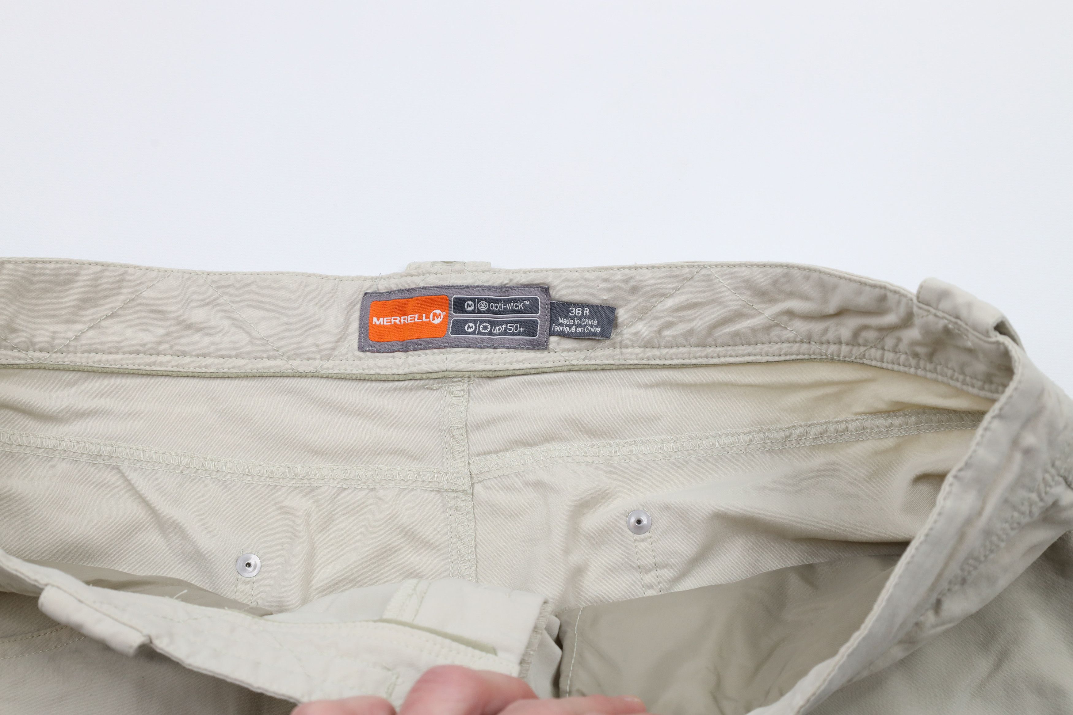 Merrell × Vintage Merrell Opti-Wick UPF 50+ Outdoor Trail Cargo Shorts Beige Size US 38 / EU 54 - 8 Thumbnail