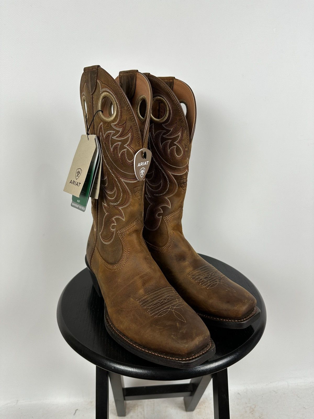 Ariat NEW! Ariat Square Toe Western Brown Leather Boots Size US 9 / EU 42 - 6 Thumbnail