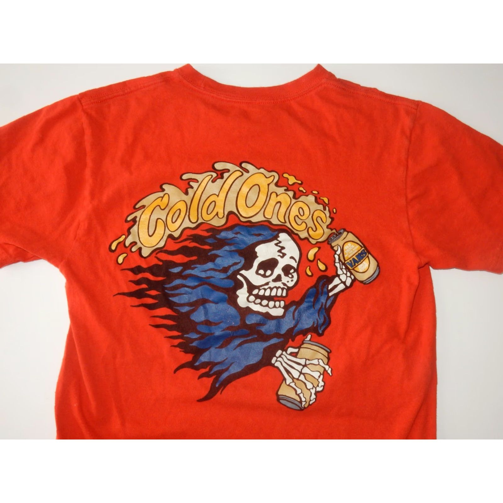 Vans VANS Men's T-Shirt Size S Cold Ones Graphic Print Short Sleeve Orange Cotton Mens S Size US S / EU 44-46 / 1 - 2 Thumbnail