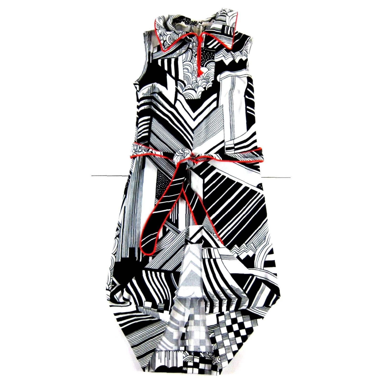 Etro VINTAGE Arlene Andrews Shirt Women XS-S Black Ret ro Mod Abstract Sleeveless Dress Size XS / US 0-2 / IT 36-38 - 5 Thumbnail