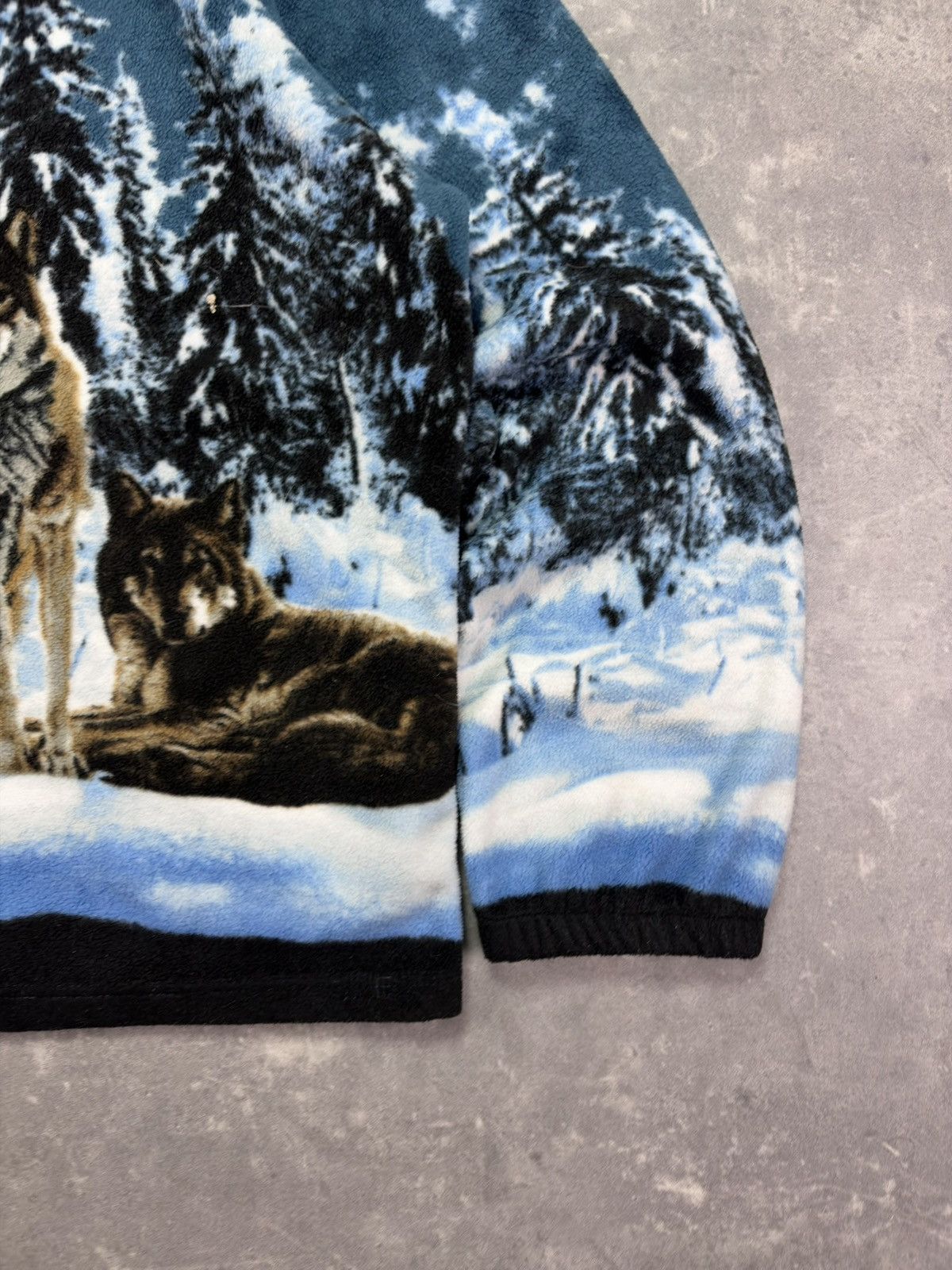 Vintage Vintage Wolf Animal Printed Fleece Jacket XXL Size US XXL / EU 58 / 5 - 13 Thumbnail