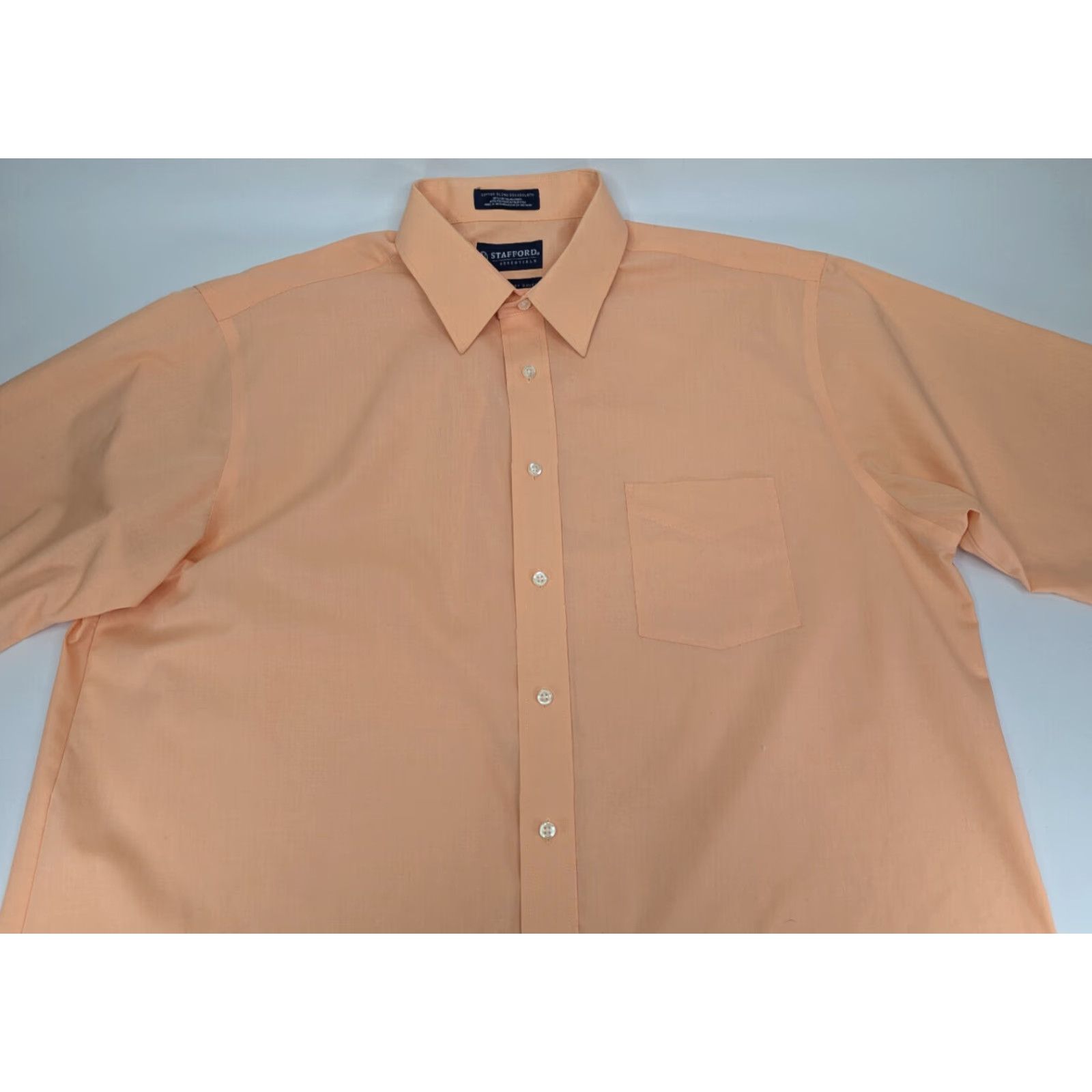 Stafford Stafford Shirt Mens Classic Fit The Everyday Short Sleeve Dress Shirt Orange 17.5 Size US XXL / EU 58 / 5 - 2 Thumbnail