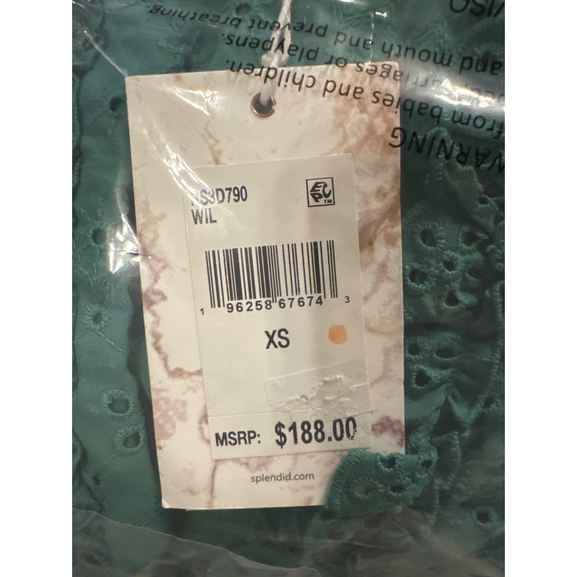 Splendid Splendid X Cellajaneblog Green Eyelet Smocked Waistband Mini Size XS / US 0-2 / IT 36-38 - 4 Thumbnail