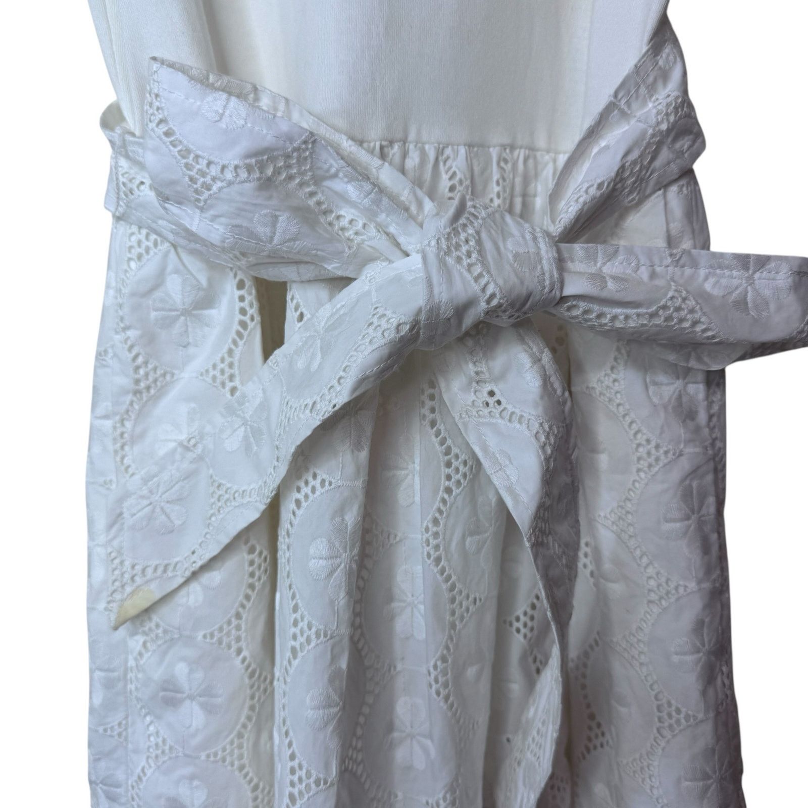 Kate Spade KATE SPADE Crewneck Puff Short Sleeve Belted Eyelet Dress Size XS / US 0-2 / IT 36-38 - 5 Thumbnail