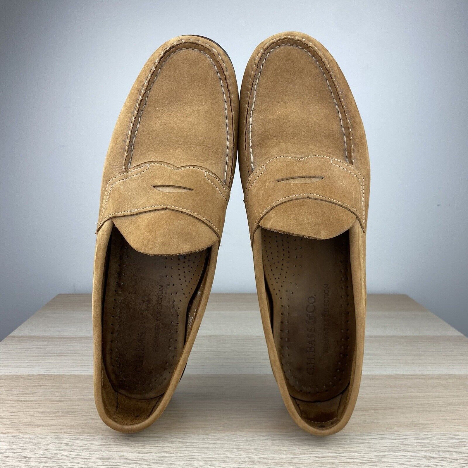 G.H. Bass & Co. GH Bass Mens 11.5D Weejuns Soft Suede Penny Loafers Heritage Size US 11.5 / EU 44-45 - 10 Thumbnail