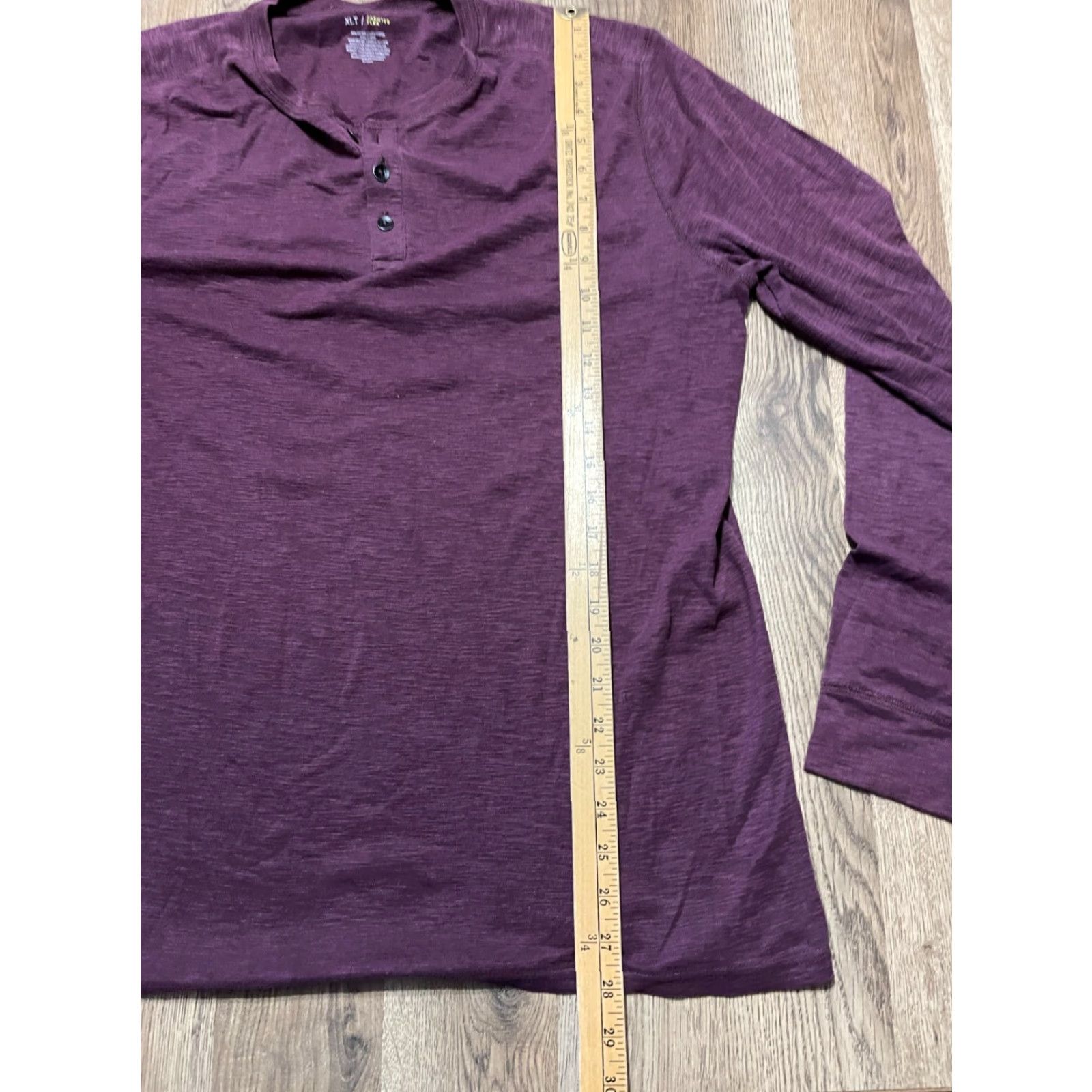 Apt. 9 APT.9 Shirt Mens XLT Purple Long Sleeve 1/4 Buttons Big & Tall T-Shirt Size US XL / EU 56 / 4 - 7 Thumbnail