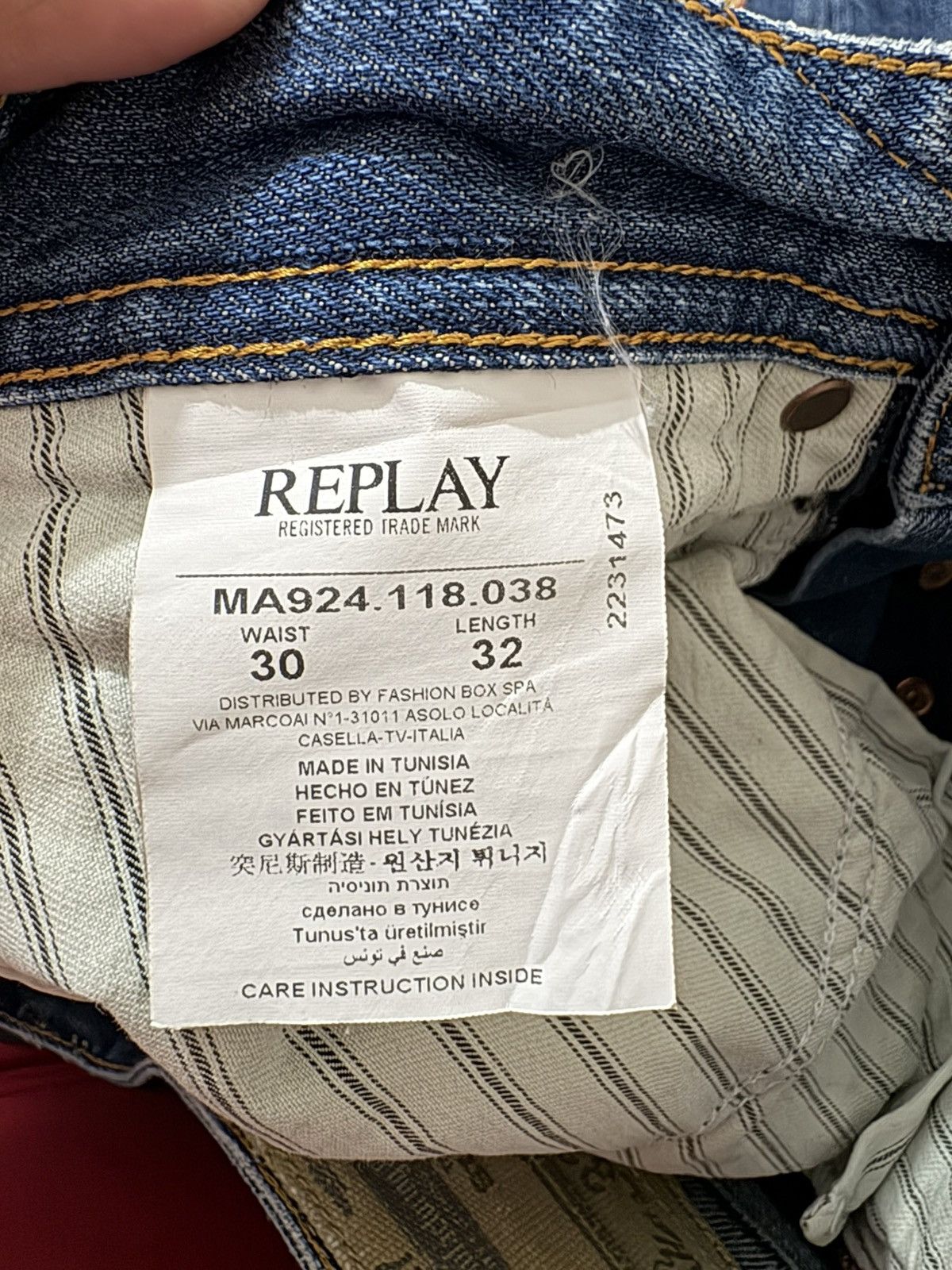 Replay Replay Moresk Slim-Straight Distressed Jeans - Size 30x32 Size US 30 / EU 46 - 14 Thumbnail