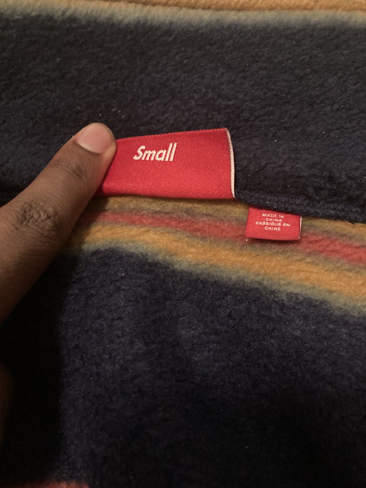 Supreme Supreme stripe zip up fleece jacket ‘navy’ Size US S / EU 44-46 / 1 - 2 Thumbnail