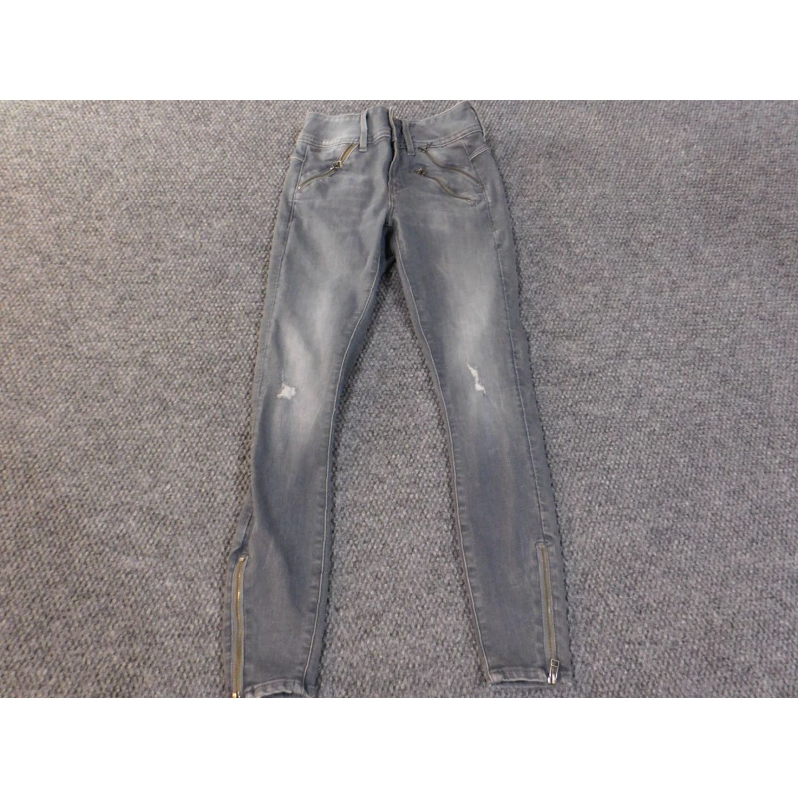G-Star G-Star Jeans Womens 25 Skinny Ankle Gray Lynn Distressed Zip Denim Cotton Blend 27in Inseam Womens Size 42" / US 20 - 2 Thumbnail