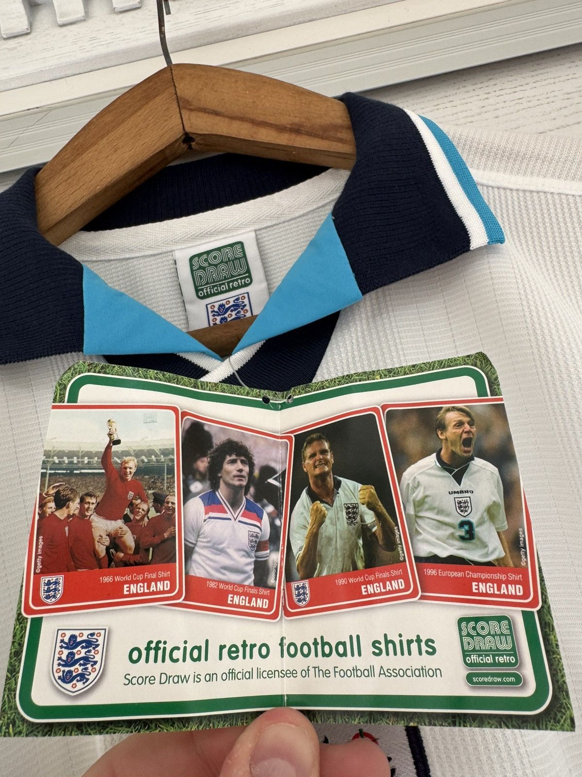 Umbro Vintage England 1996-1997 Score Draw Home Soccer Jersey Kit Size US M / EU 48-50 / 2 - 8 Thumbnail