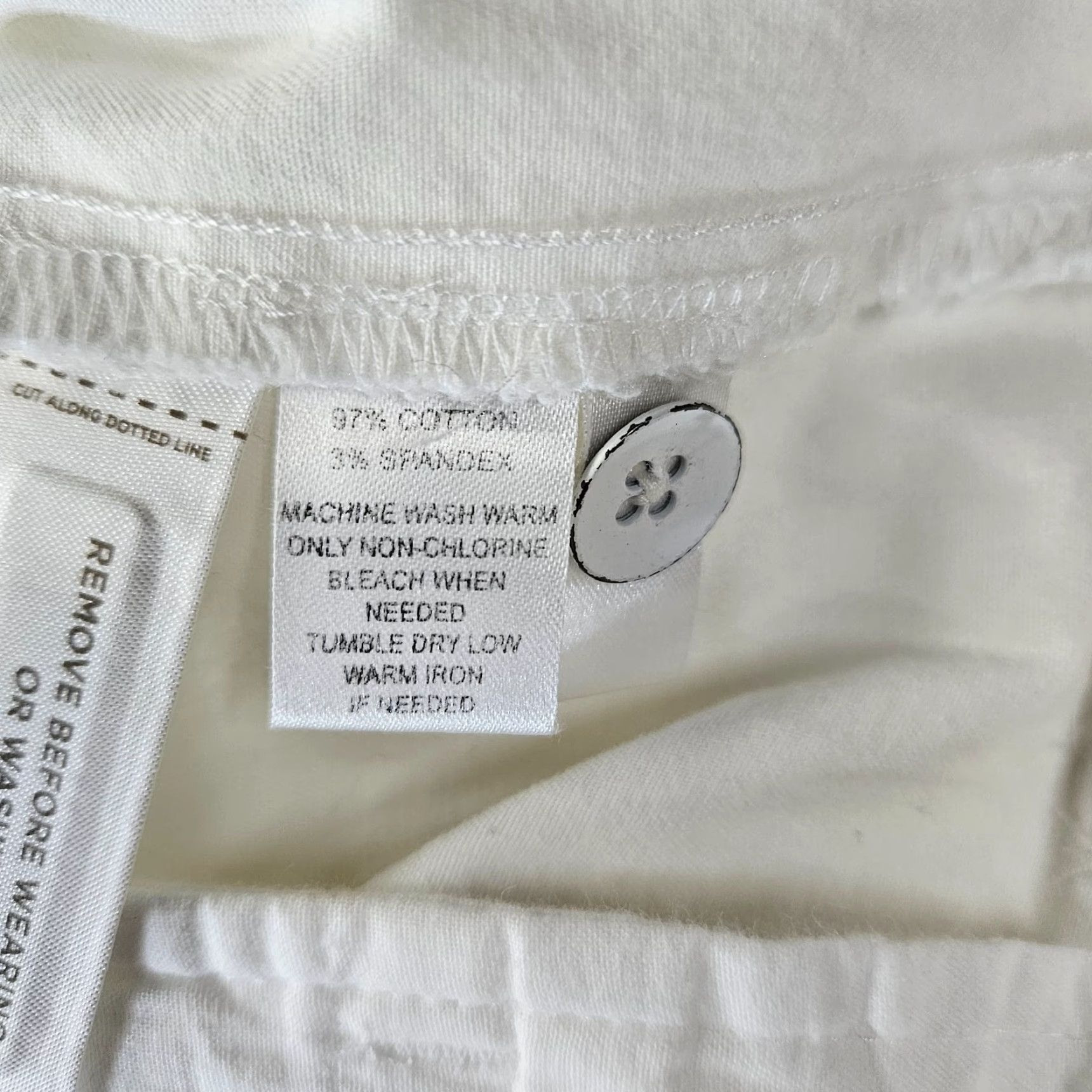 Loft VINTAGE LOFT Ann Taylor WOMENS Cropped Pants Sz 12 White Mid Rise Cotton Blend Crop Pants Womens 12 White Size 34" / US 12 / IT 48 - 7 Thumbnail