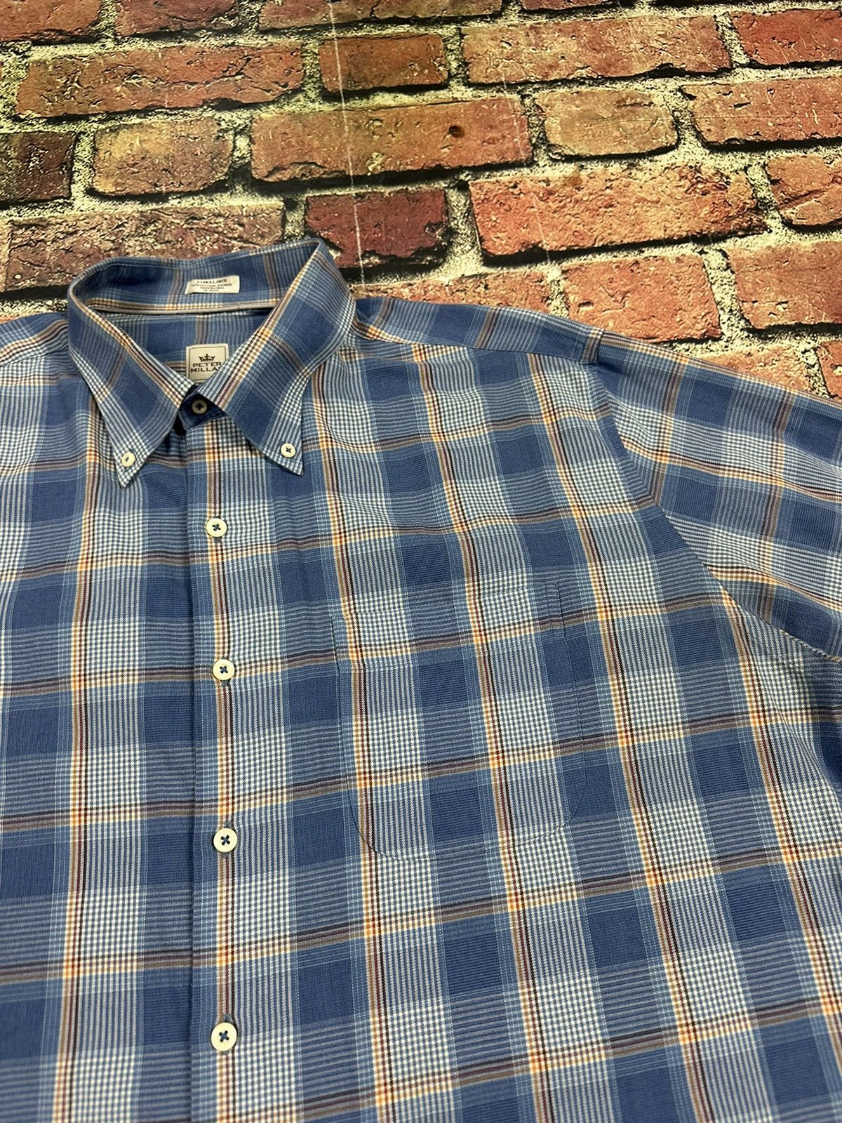Peter Millar Peter Millar Shirt Plaid Wool Blend Button Down Long Sleeve Size US XL / EU 56 / 4 - 6 Thumbnail