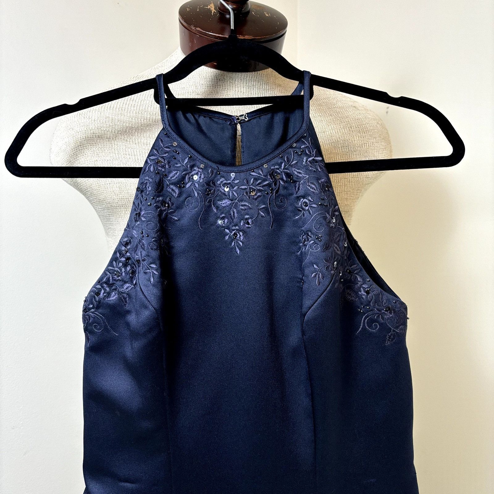 Other Morilee Sz 7/8 S Women's Navy Sleeveless Evening Gown— Forma Size S / US 4 / IT 40 - 8 Thumbnail