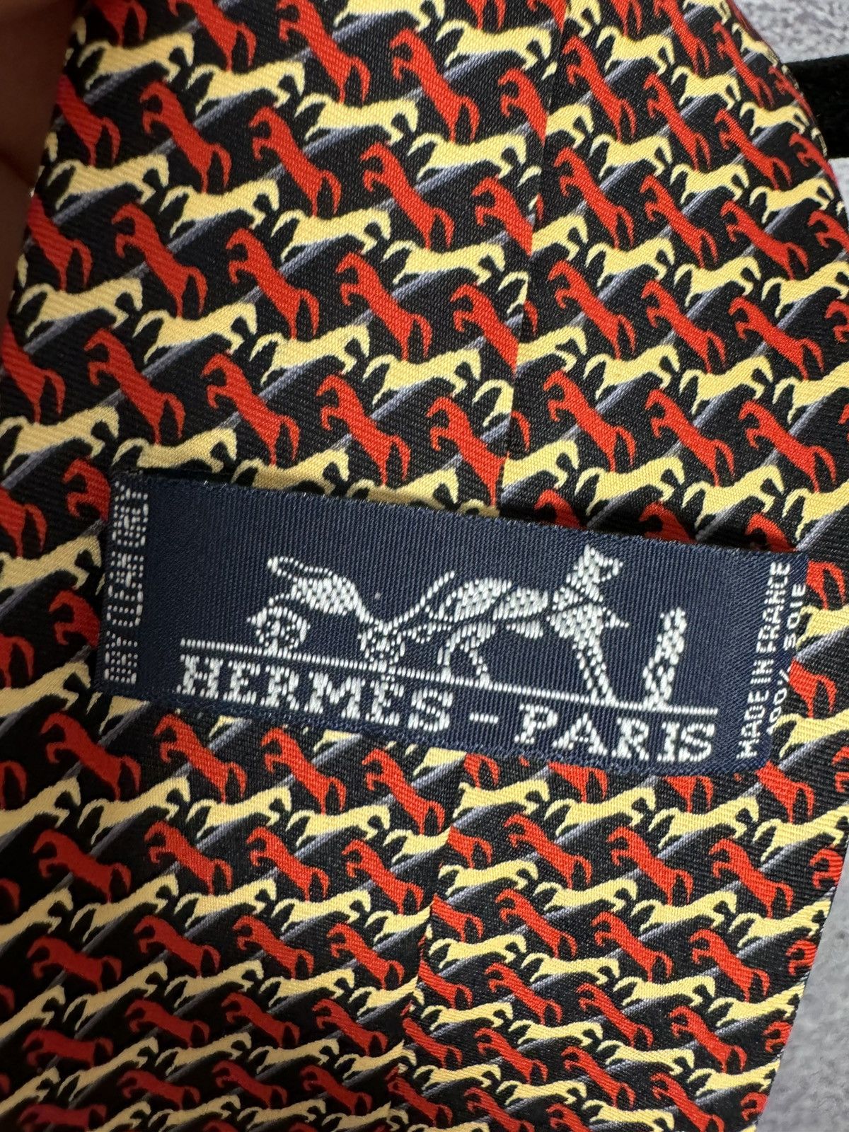 Hermes Vintage Collector’s Hermes Silk Tie Horse Monogram Size ONE SIZE - 10 Thumbnail