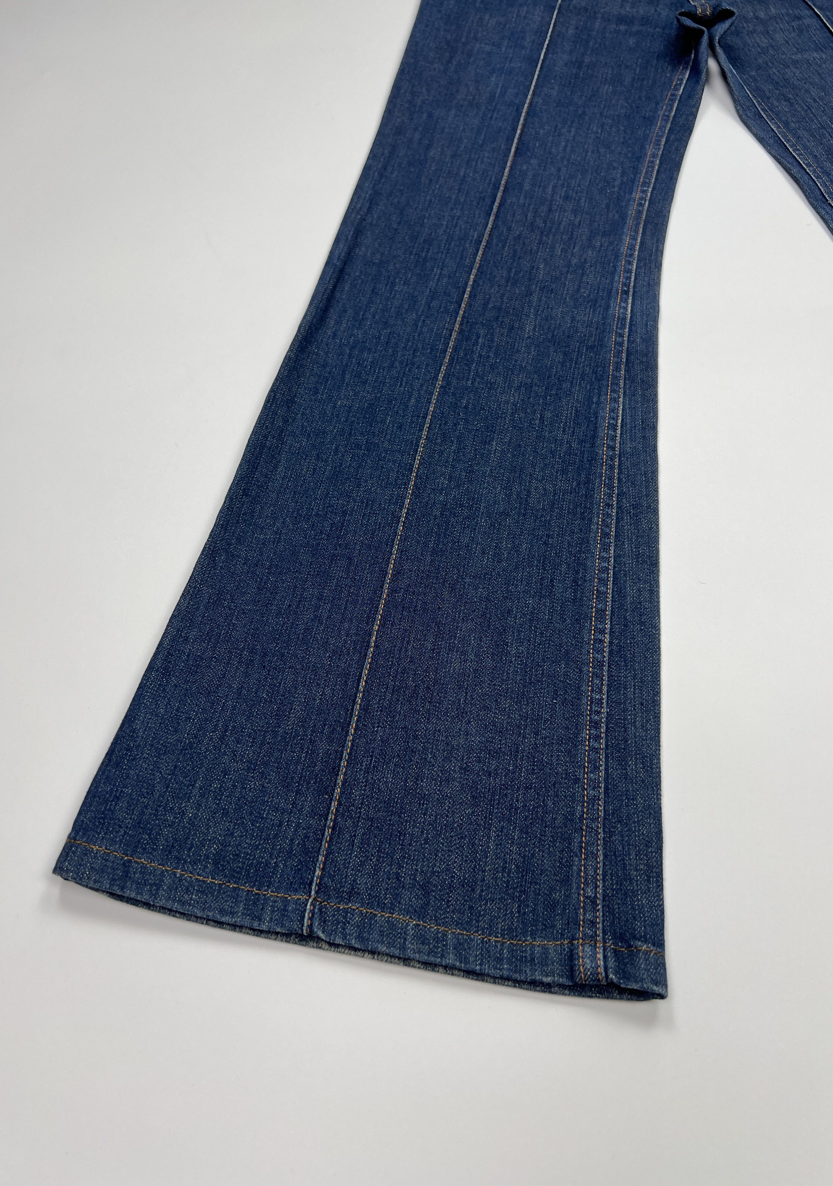 Gucci × Vintage 2009 Gucci Blue Embroidered Flared Bootcut Denim Pants Size 27" / US 4 / IT 40 - 9 Thumbnail
