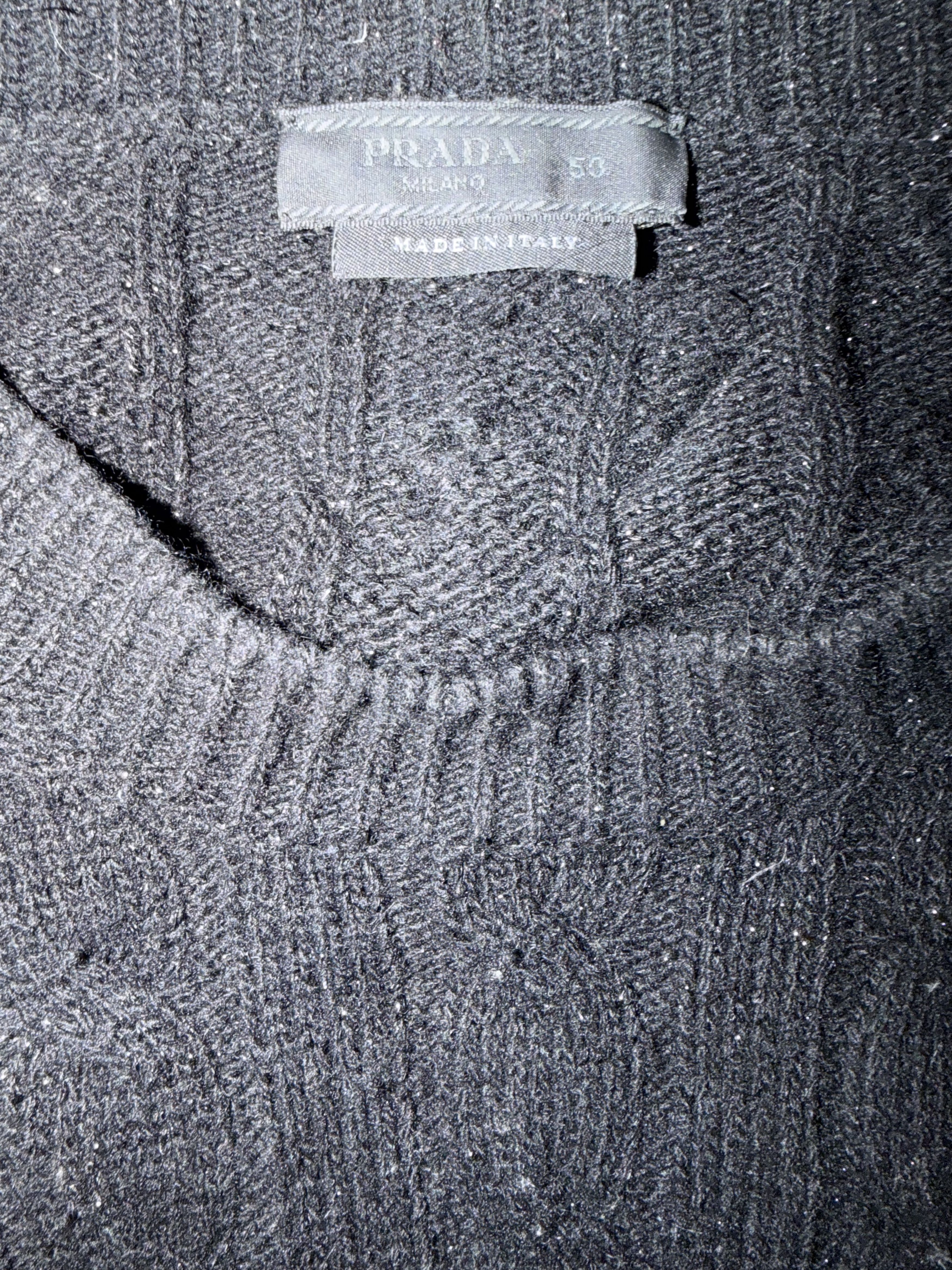 Prada Prada Metallic Cable-Knit Wool and Cashmere Sweater Size US M / EU 48-50 / 2 - 3 Thumbnail