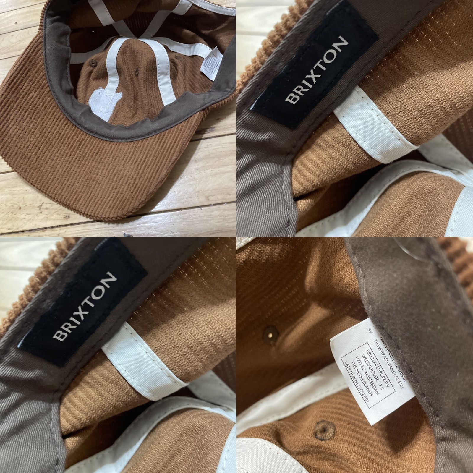 Brixton Brixton Corduroy Hat Men Adjustable Tan Cap Classic Letter B Big B Strapback Cap Size ONE SIZE - 8 Thumbnail