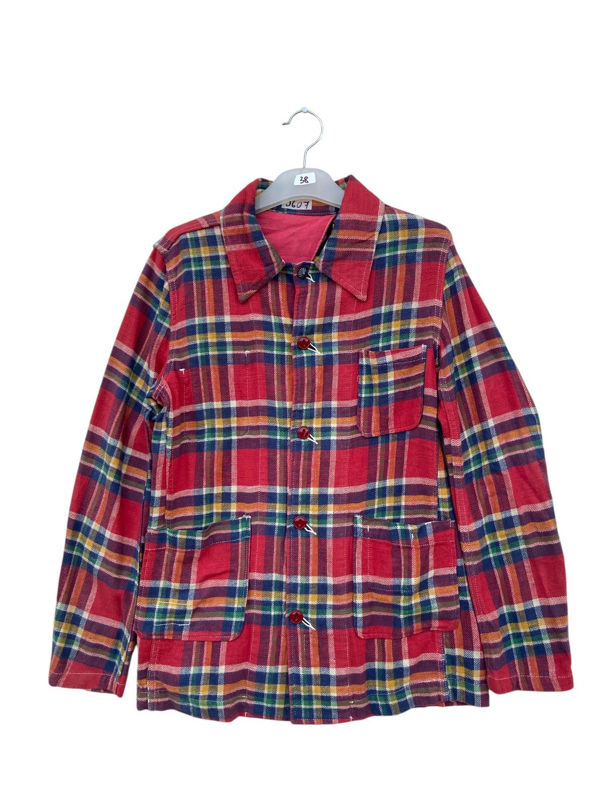 Japanese Brand Seveskig Japan Plaid Cotton Flannel Chore Jacket Size US S / EU 44-46 / 1 - 1 Thumbnail
