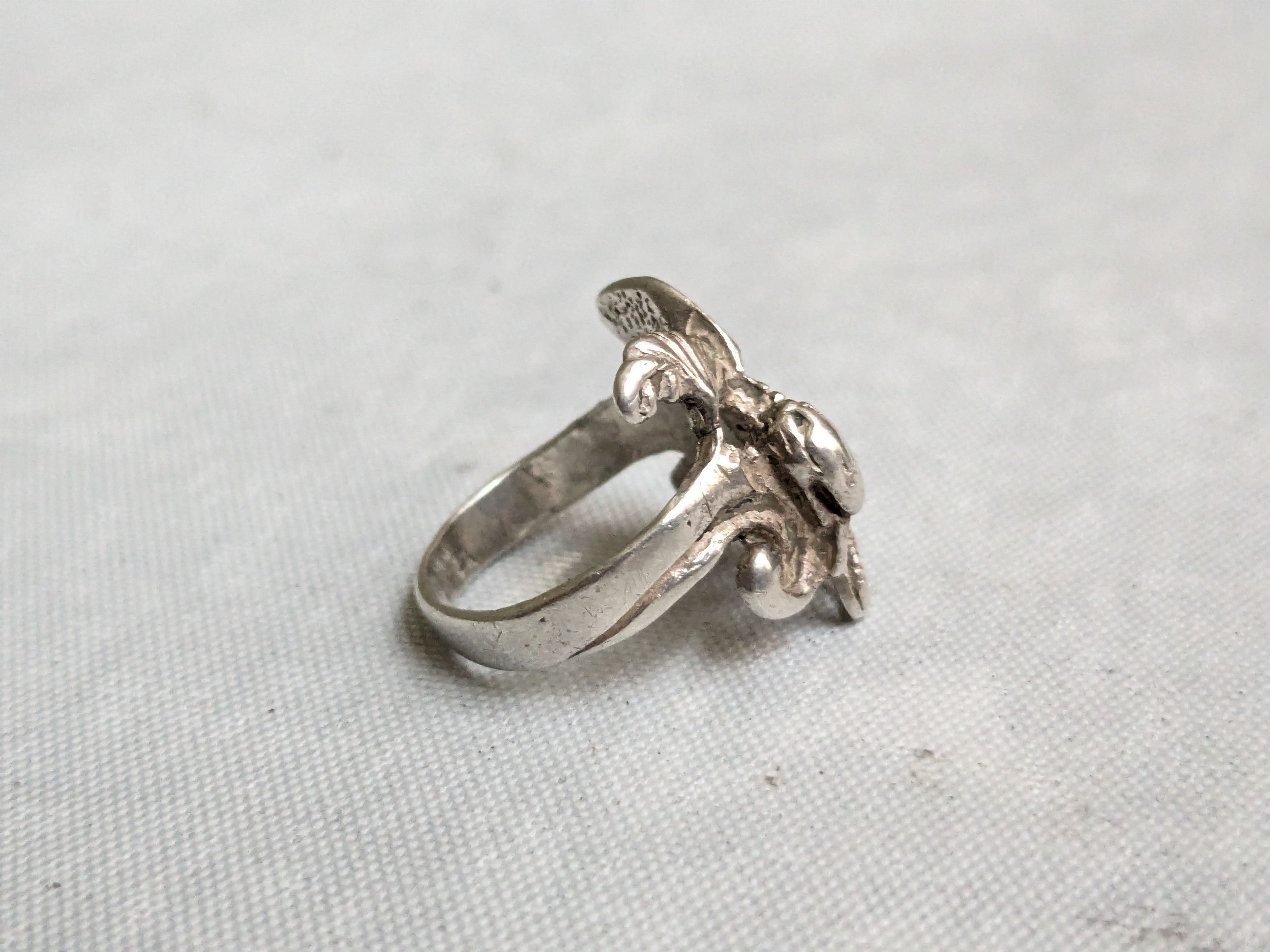 Jewelry Vintage Sterling Silver Dragon Ring 6 Wings Size ONE SIZE - 5 Thumbnail