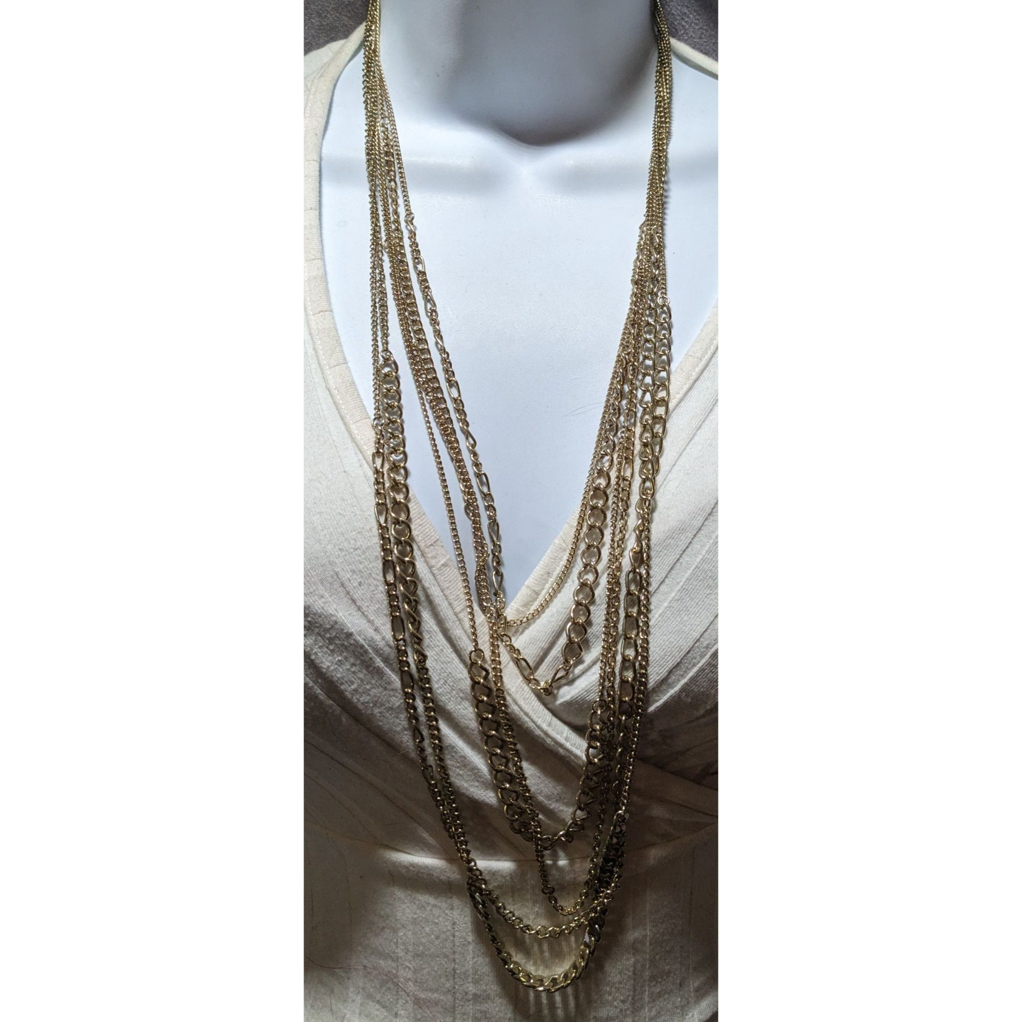 Other Y2K Glam Multilayer Gold Chain Necklace Size ONE SIZE - 6 Thumbnail