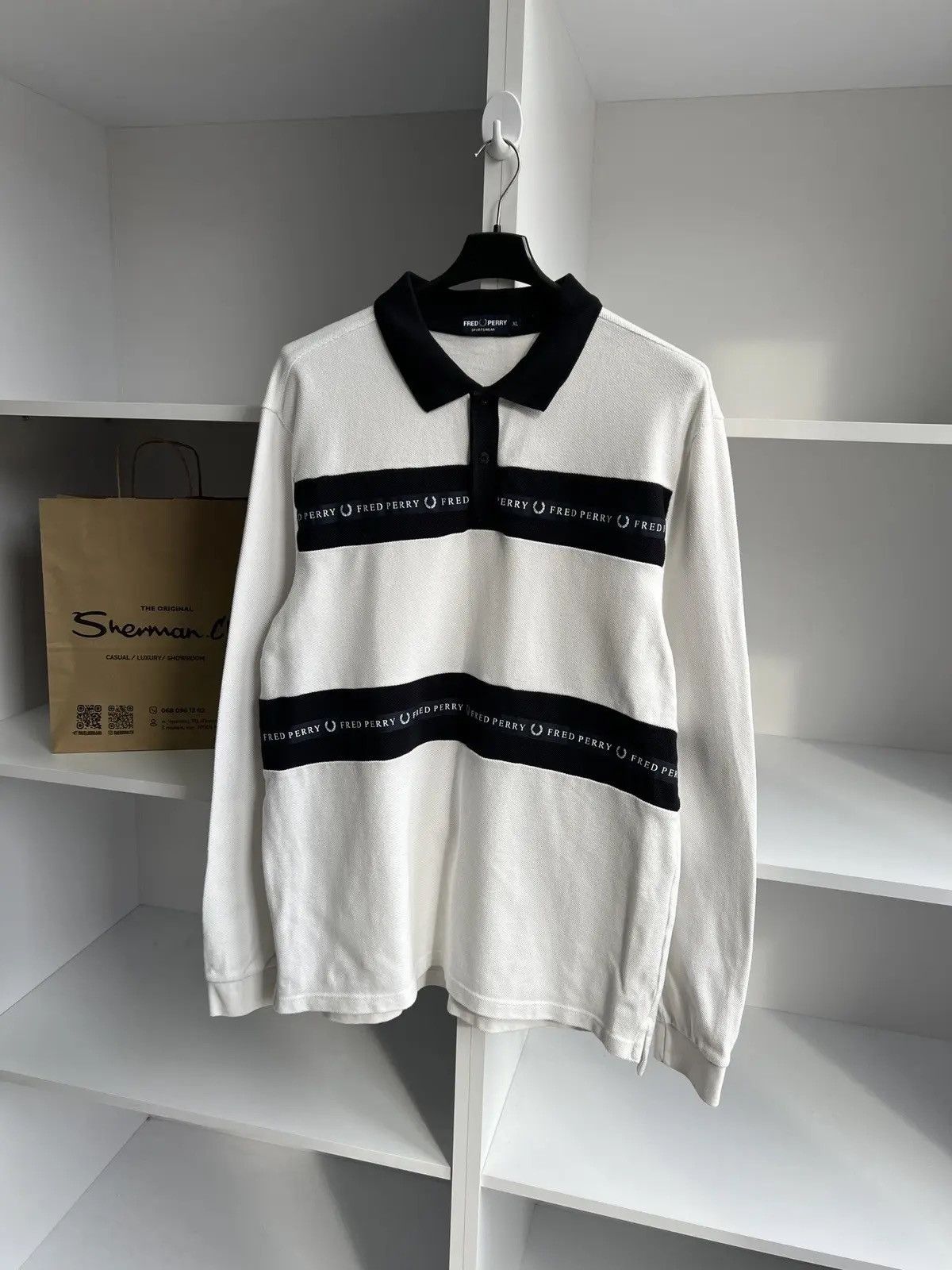 Fred Perry × Vintage Vintage Fred Perry Logo Rugby long sleeve Size US XL / EU 56 / 4 - 2 Thumbnail