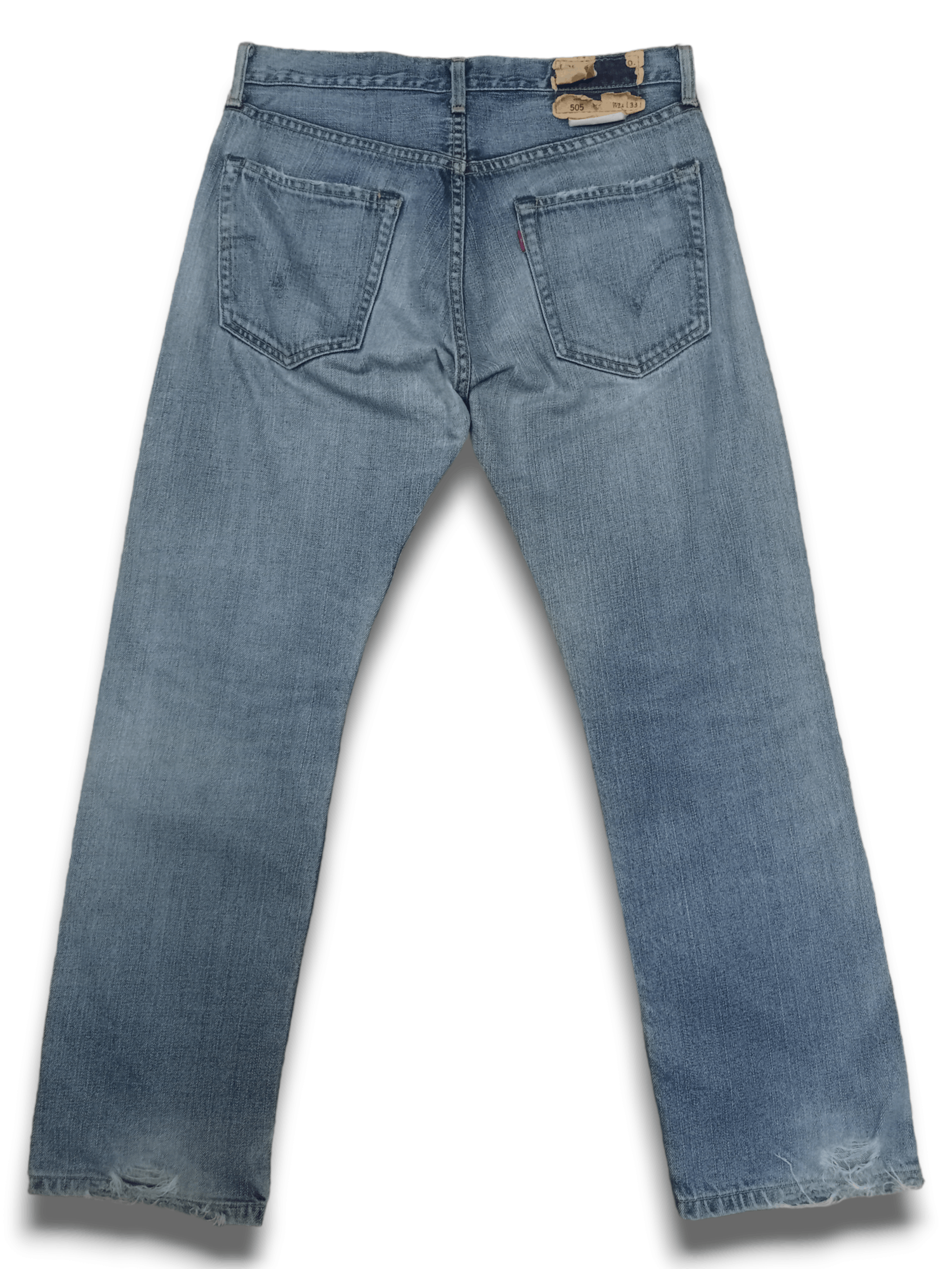 Levi's Vintage 90s Levis 505 Light Wash Blue Denim Distressed Jeans Size US 32 / EU 48 - 4 Thumbnail
