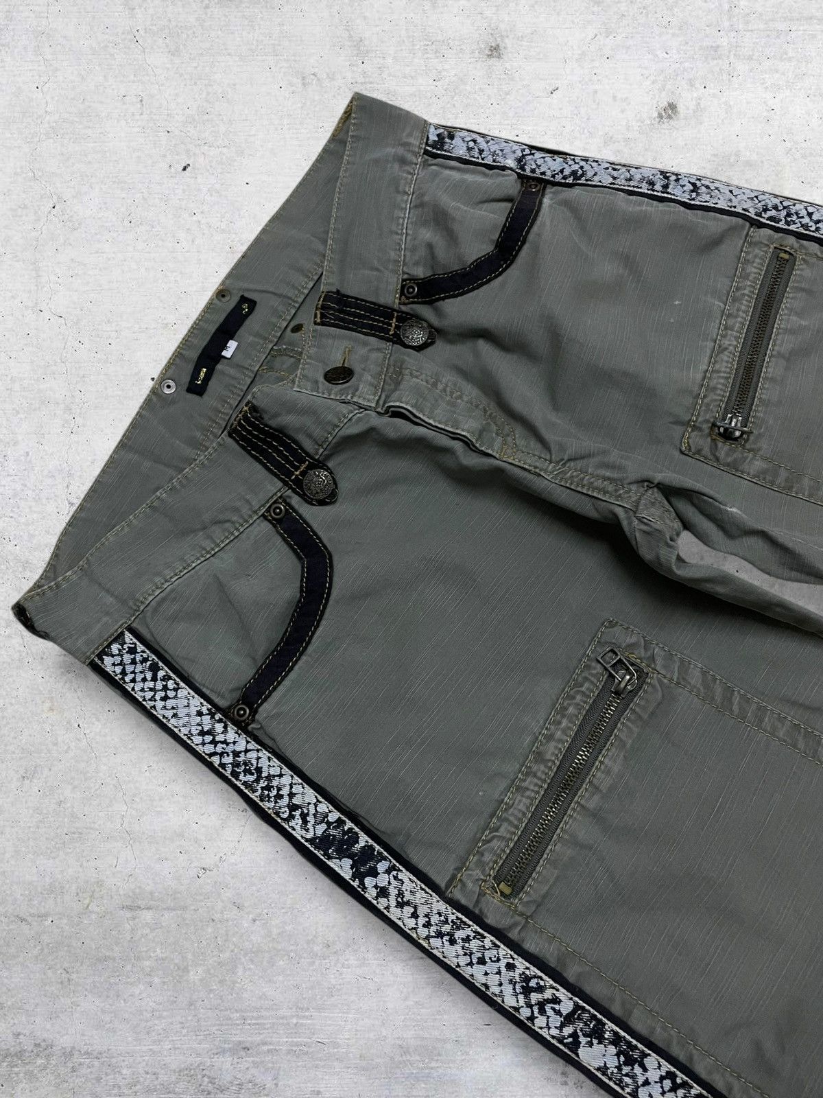 Japanese Brand ICON 1990S JAPAN DESIGNERI BUSHPANT SNAKE SIDETAPE LGB PANT Size US 30 / EU 46 - 7 Thumbnail
