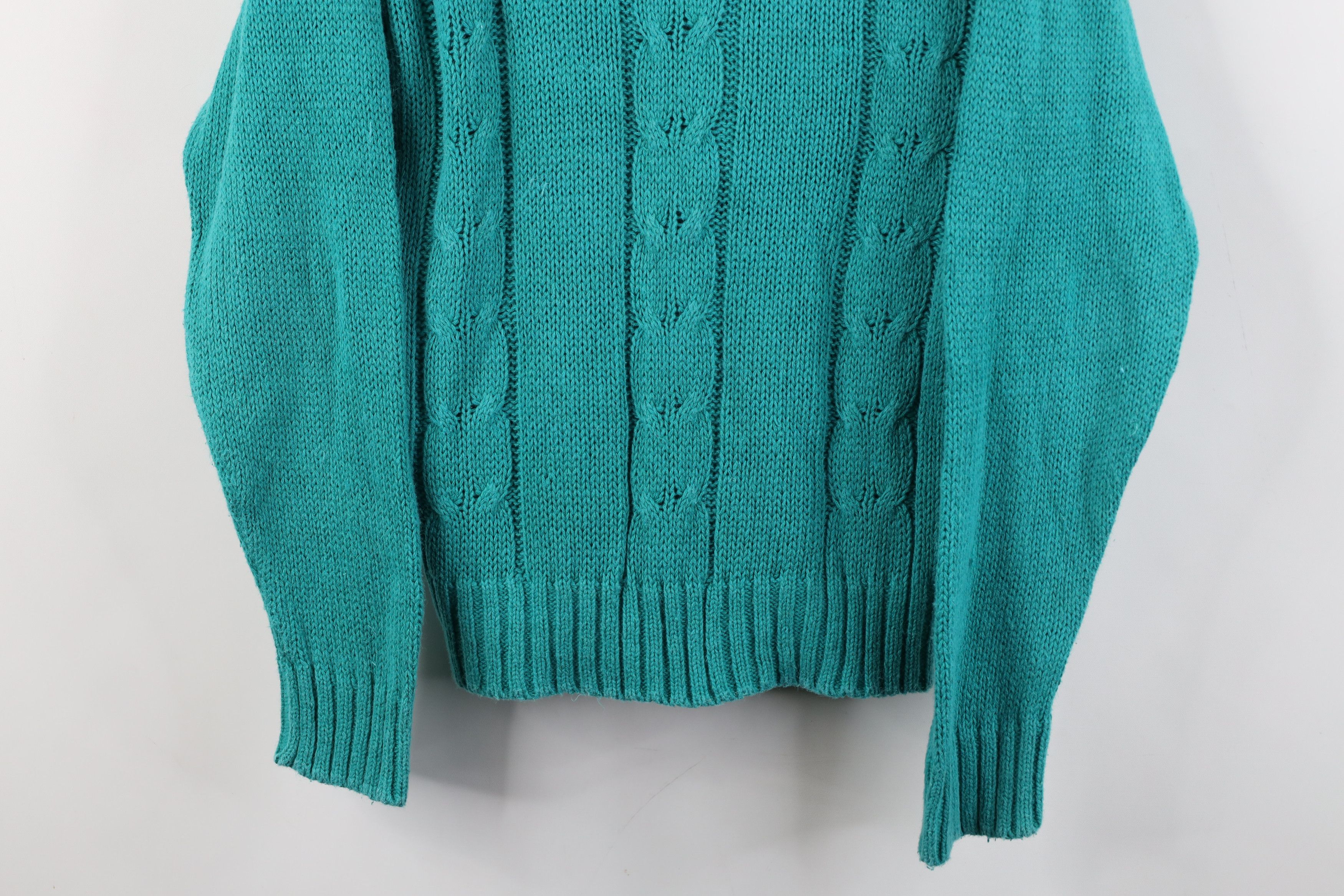 Vintage Vintage 90s Streetwear Chunky Cable Knit Mock Neck Sweater Size M / US 6-8 / IT 42-44 - 3 Thumbnail