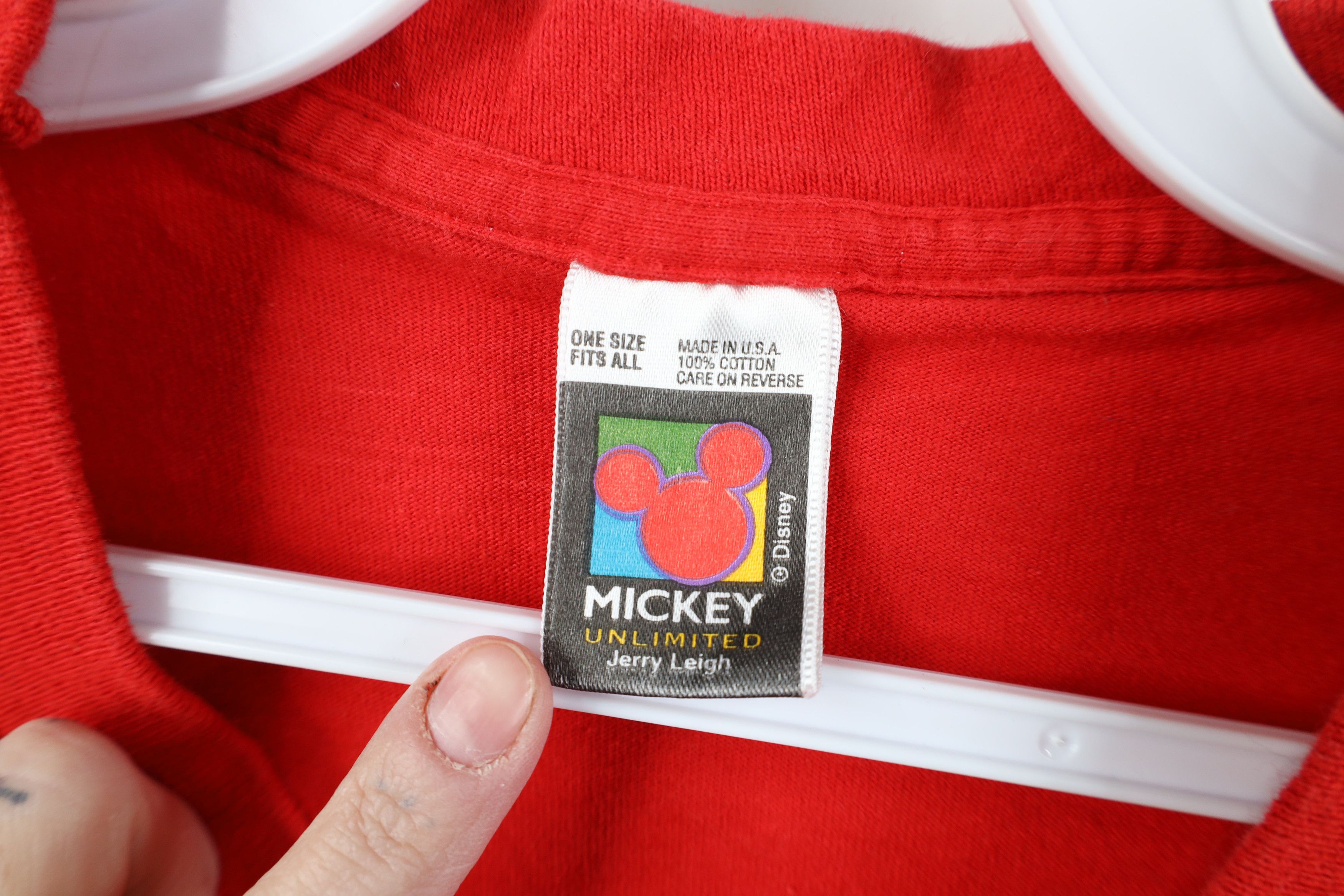 Disney Vintage 90s Disney Mickey Mouse Farmer Short Sleeve T-Shirt Size ONE SIZE - 7 Thumbnail