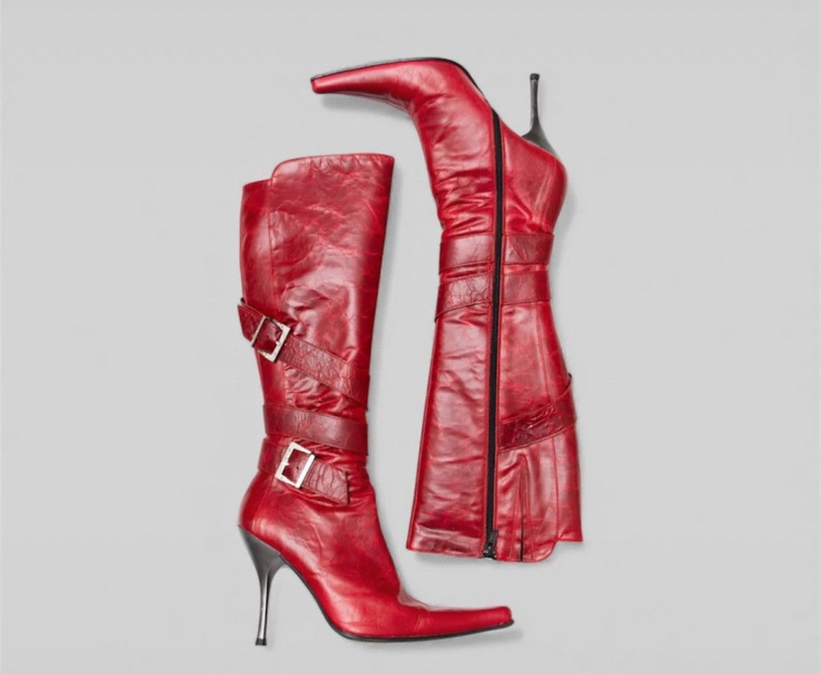 Other Fluxá vintage red leather buckle boots 40 Size US 9 / IT 39 - 2 Thumbnail