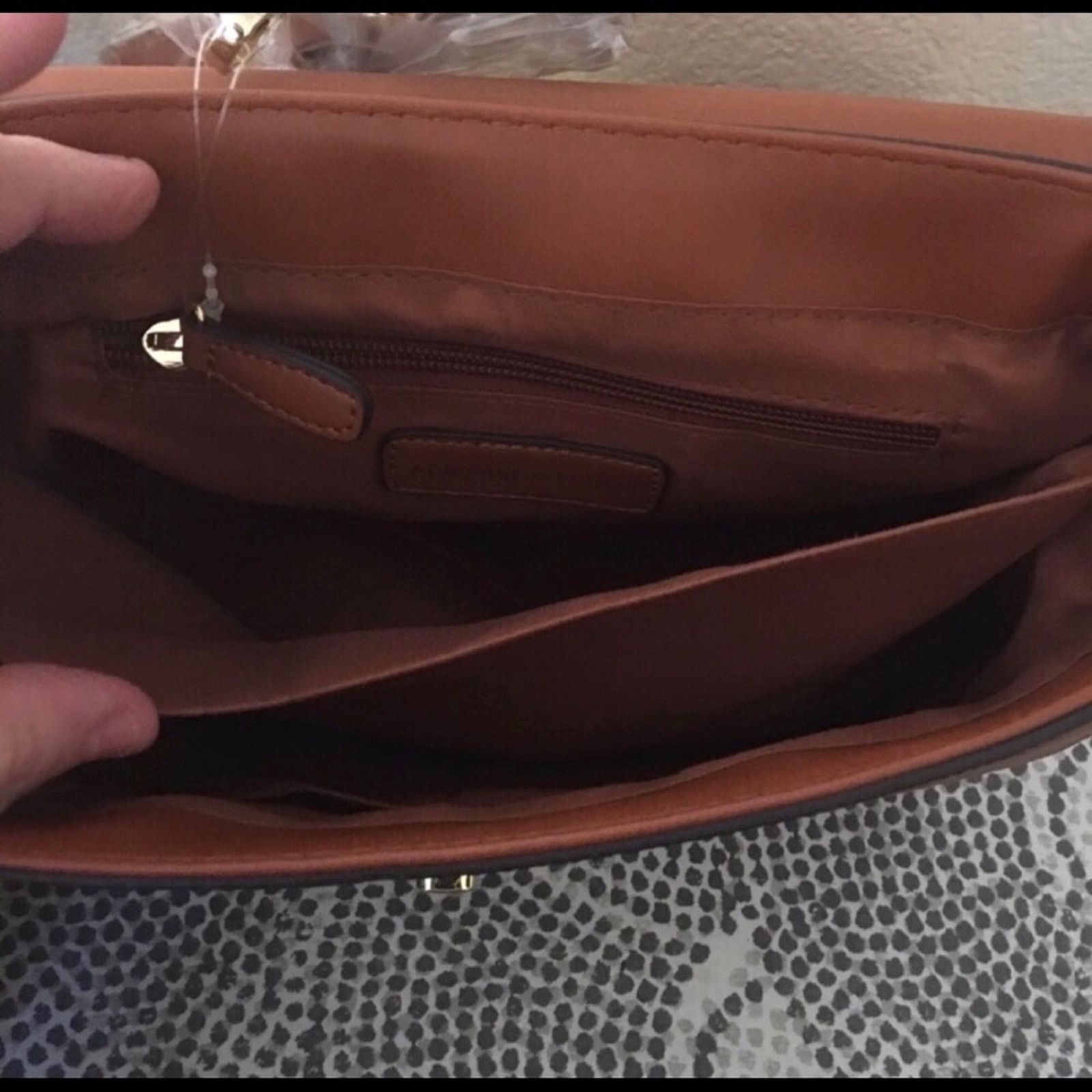 Other Adrienne Vittadini Sara Scarf Satchel Cognac NWT Size ONE SIZE - 6 Thumbnail