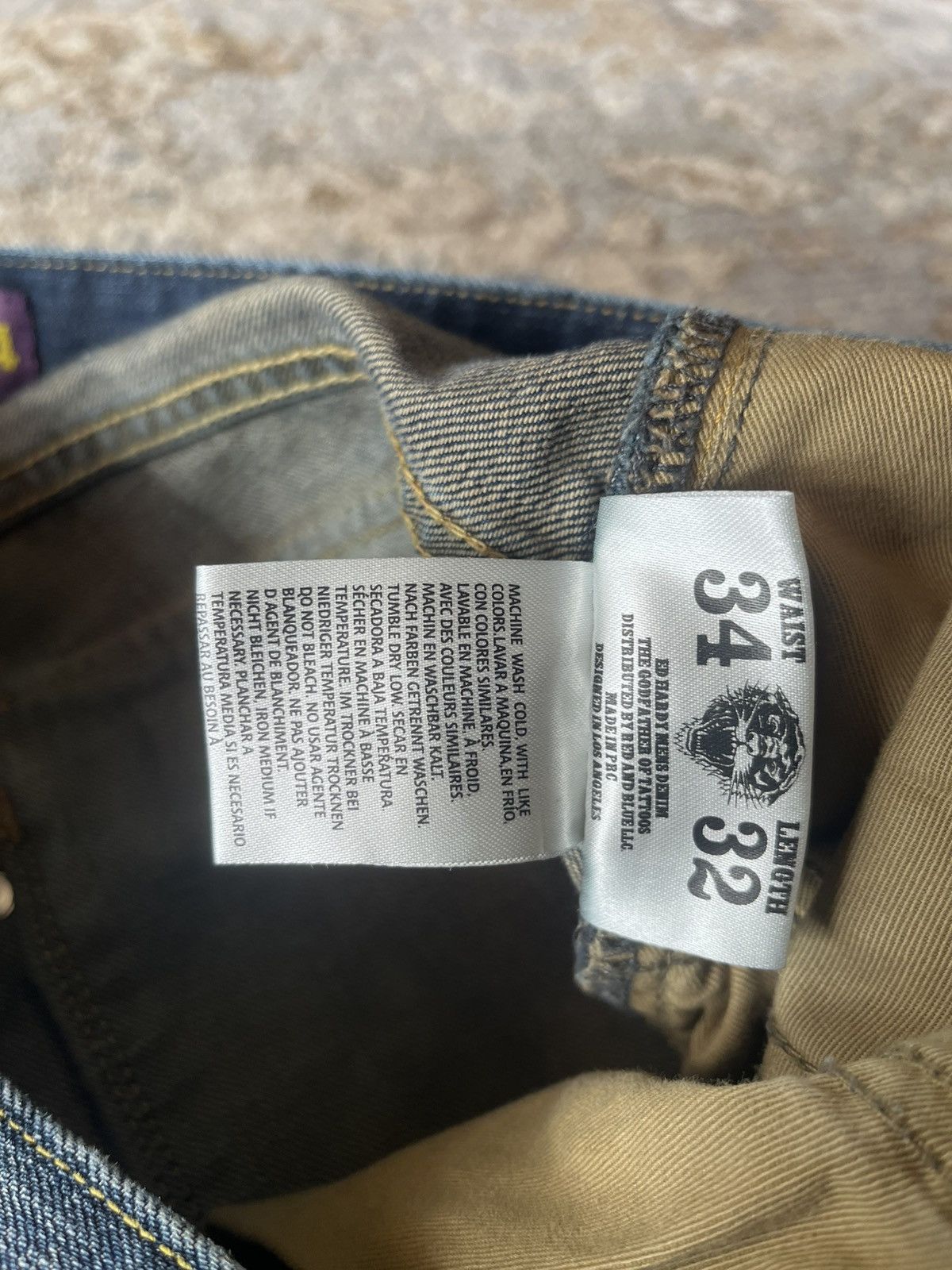 Ed Hardy ED HARDY LOT 2010 RAW DENIM JEANS 34 STRAIGHTLEG / BAGGY Size US 32 / EU 48 - 7 Thumbnail