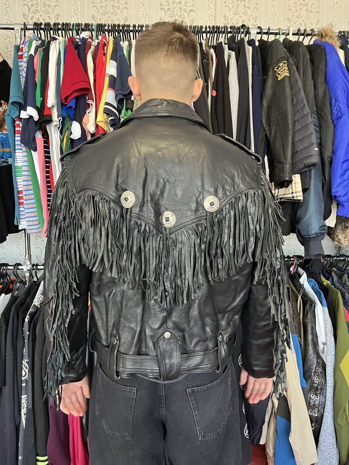 Vintage Vintage Avant Garde Y2k Black Leather Jacket Size US L / EU 52-54 / 3 - 3 Thumbnail