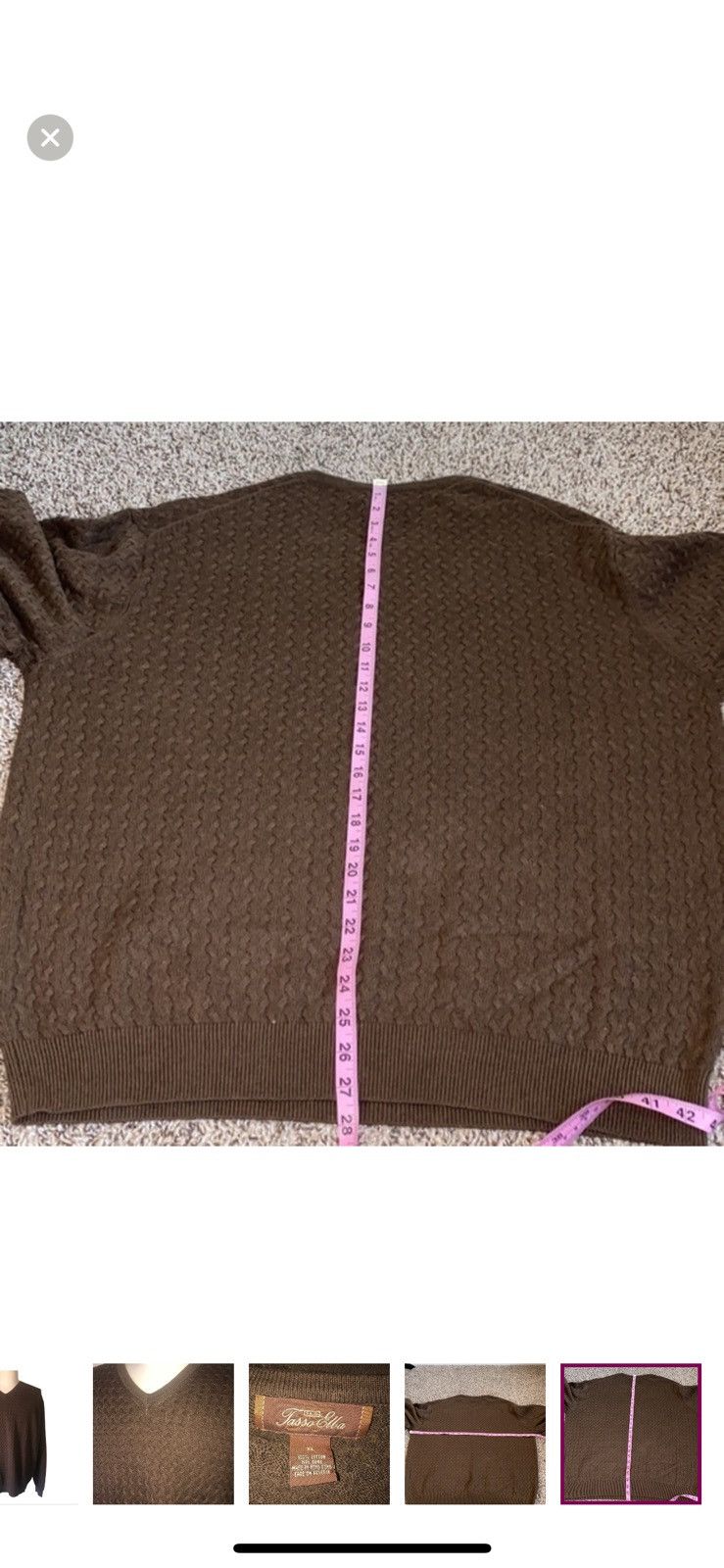 Tasso Elba Tasso Elba xl brown V neck sweater Size US XL / EU 56 / 4 - 4 Thumbnail