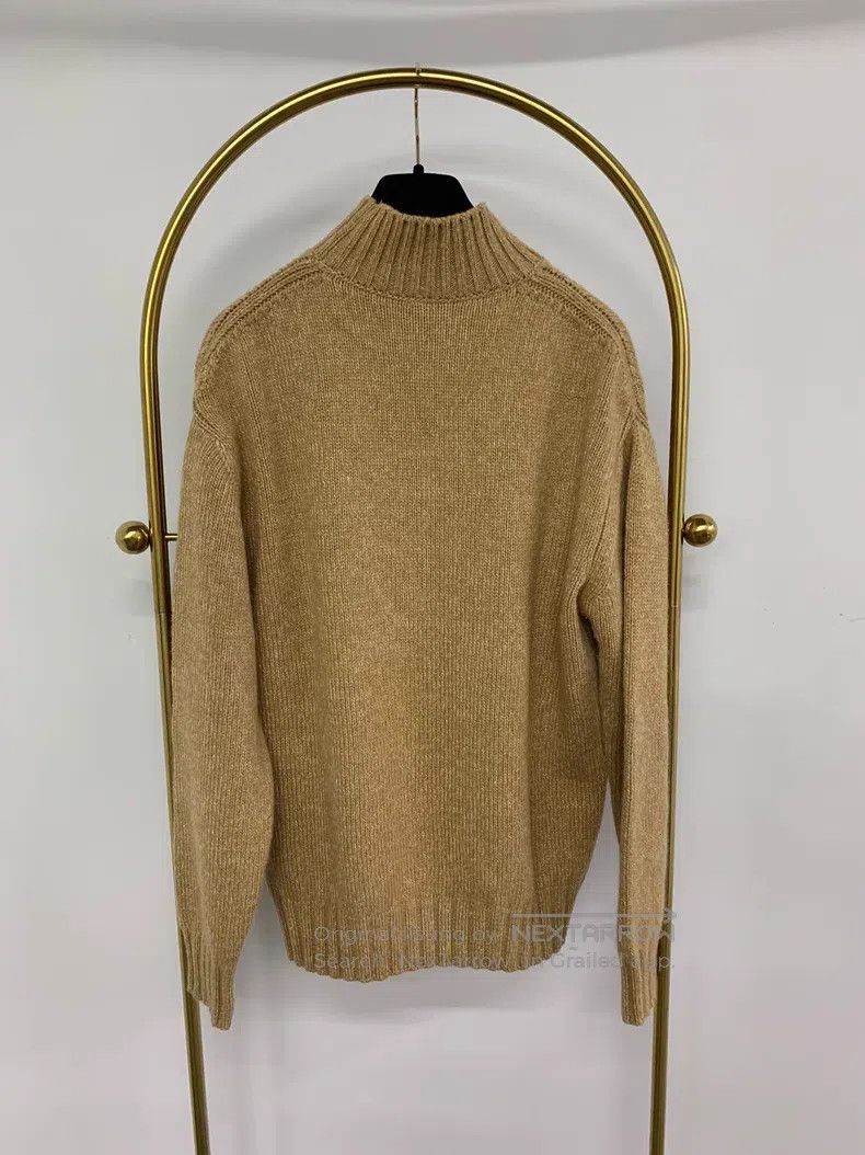 Loro Piana Loro Piana Khaki Color High Collar Cashmere Sweater Size US M / EU 48-50 / 2 - 3 Thumbnail