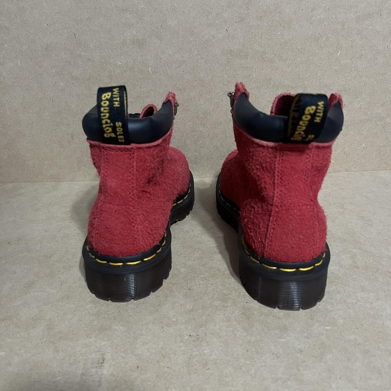 Dr. Martens Dr. Martens 939 Ben Long Nap Suede Hiker Combat Boots RED Size US 5 / IT 35 - 3 Thumbnail