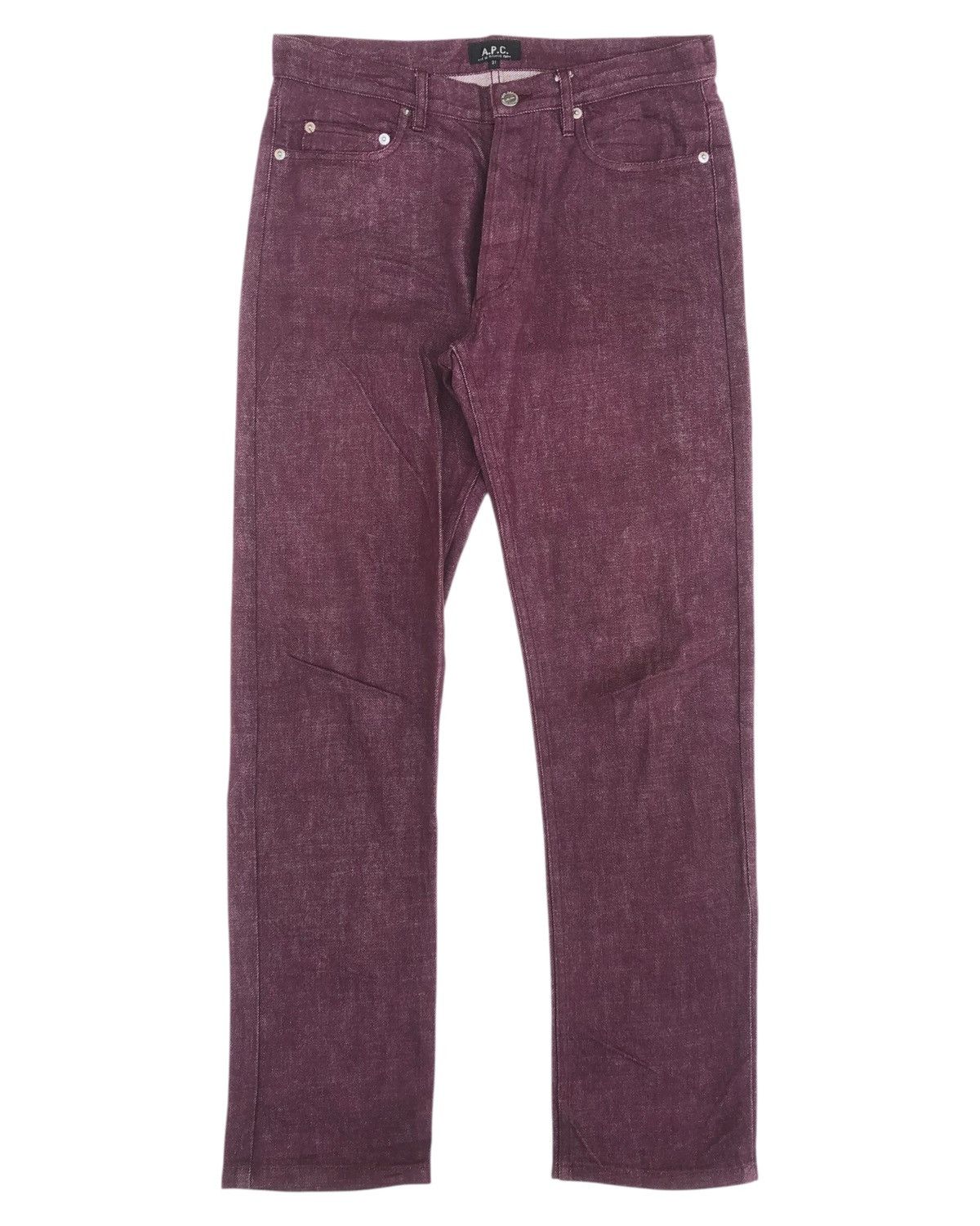 A.P.C. Y2K A.P.C Burgundy Straight—Cut Jeans Size US 31 - 1 Thumbnail
