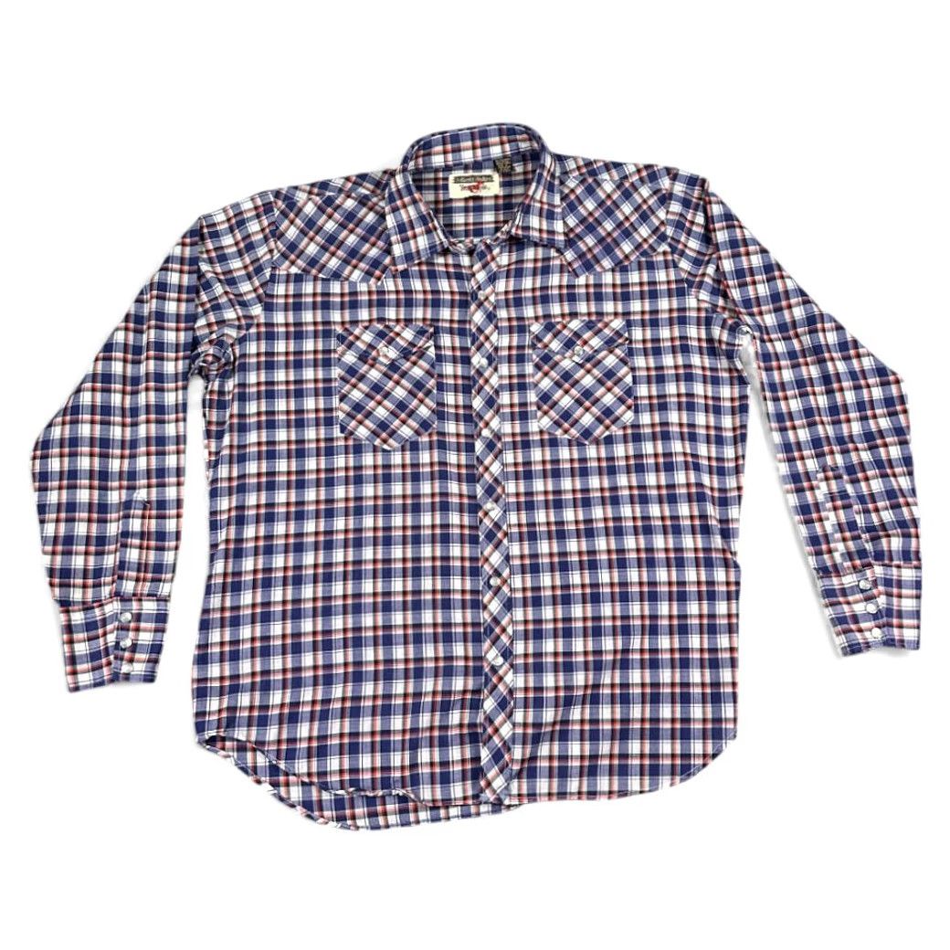 Vintage VINTAGE Youngbloods Western Shirt Adult XL Purple White Plaid 90s Button-Up Snap Chest Pockets Cotton Blend Long Sleeve Men Mens Size US XL / EU 56 / 4 - 2 Thumbnail