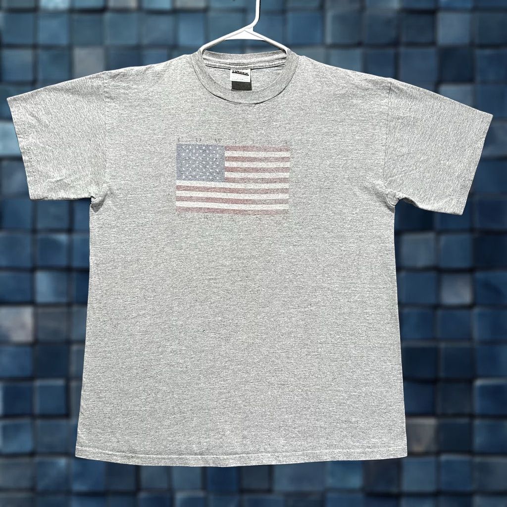 Tultex Vintage Tultex Shirt Mens XL Gray American Flag Faded Distressed Graphic Tee GUC Size US XL / EU 56 / 4 - 1 Thumbnail
