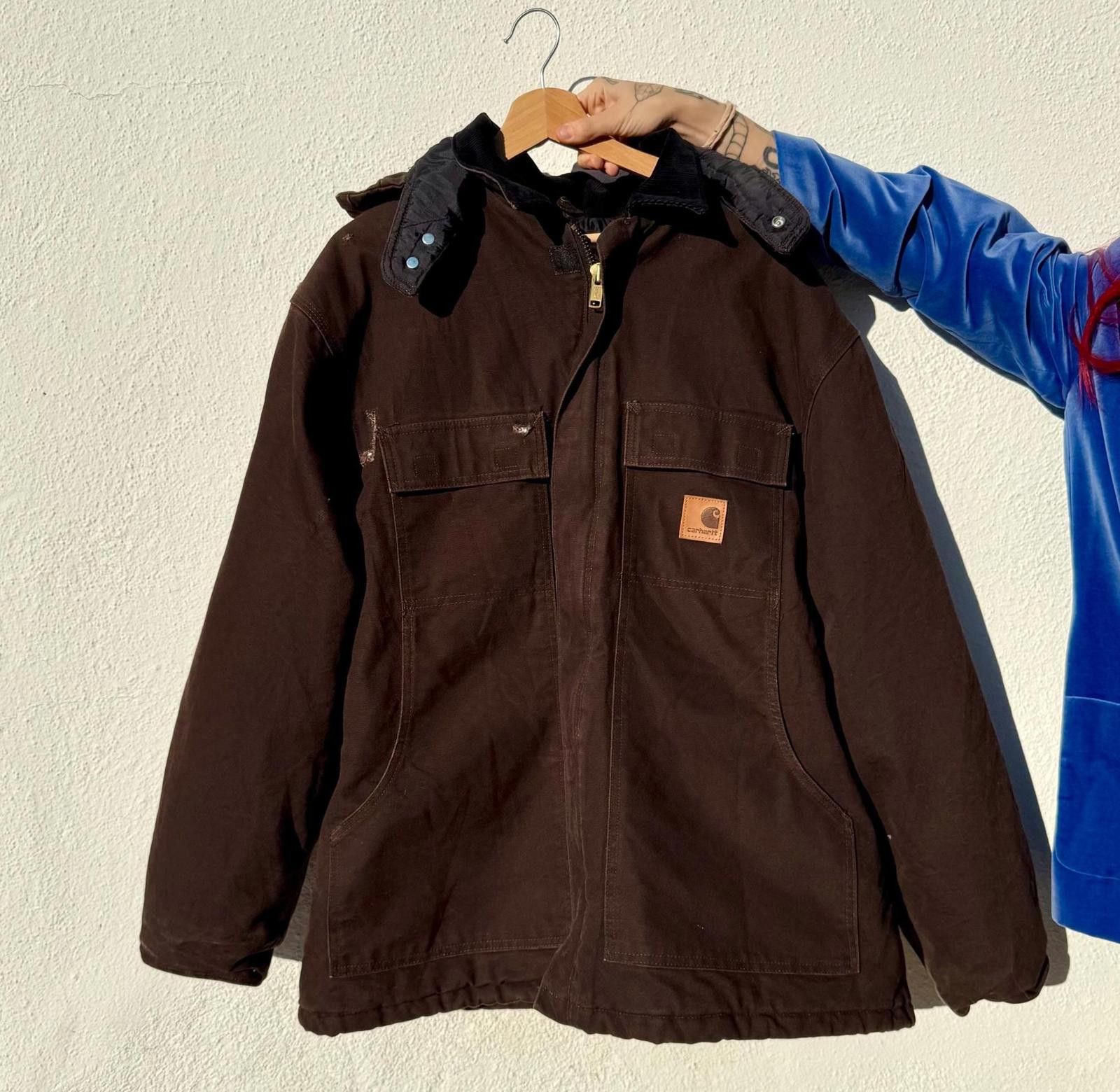 Carhartt Vtg Brown Carhartt Arctic Jacket Quilt Lined Coat Hood XL Size ONE SIZE - 1 Thumbnail
