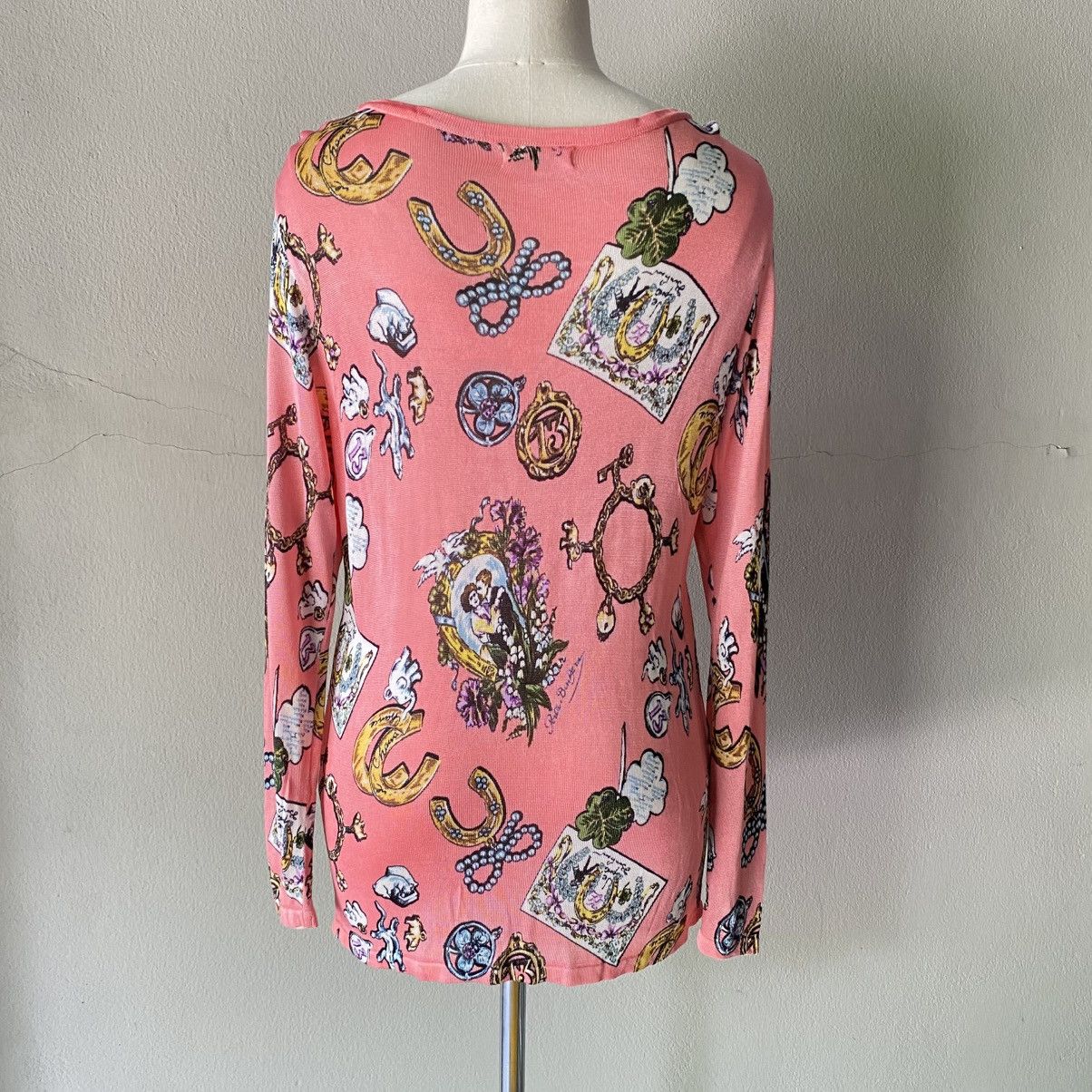 Karl Lagerfeld Karl Lagerfeld Pink Graphic Print Long Sleeve Top Size S / US 4 / IT 40 - 19 Thumbnail