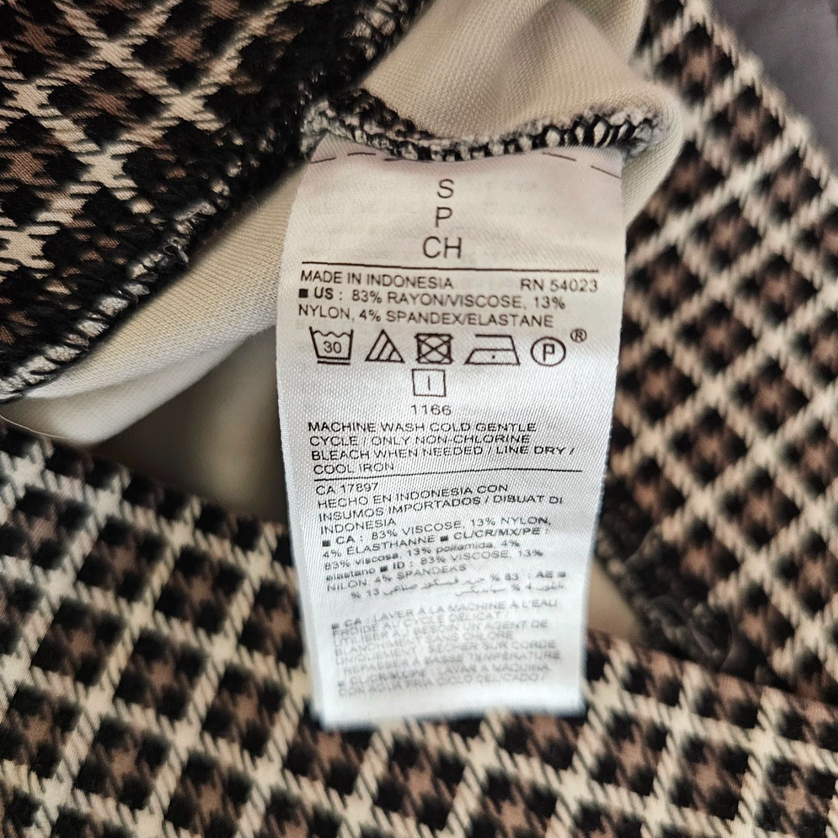 Old Navy OLD NAVY Houndstooth Women's S Pants Skinny Ankle Ponte Brown Size 28" / US 6 / IT 42 - 4 Thumbnail