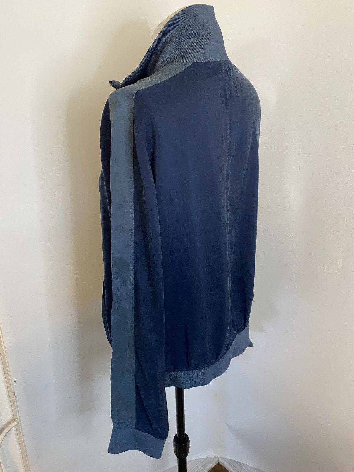 Vintage Trouve 70s Med Two Tone Blue Luxe Zip Up Track Jogger Jacket Size M / US 6-8 / IT 42-44 - 5 Thumbnail