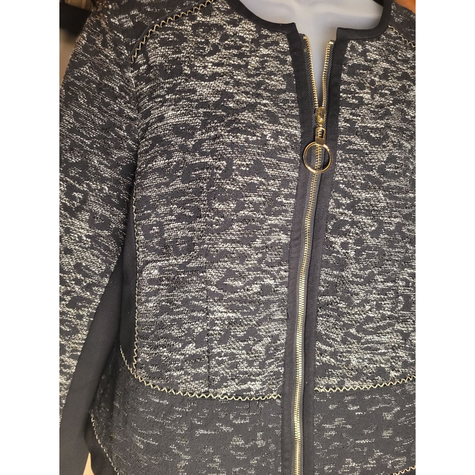 Chicos Chicos Jacket Black/Gold Gold Hardware Lined Sz 2 Size XS / US 0-2 / IT 36-38 - 3 Thumbnail